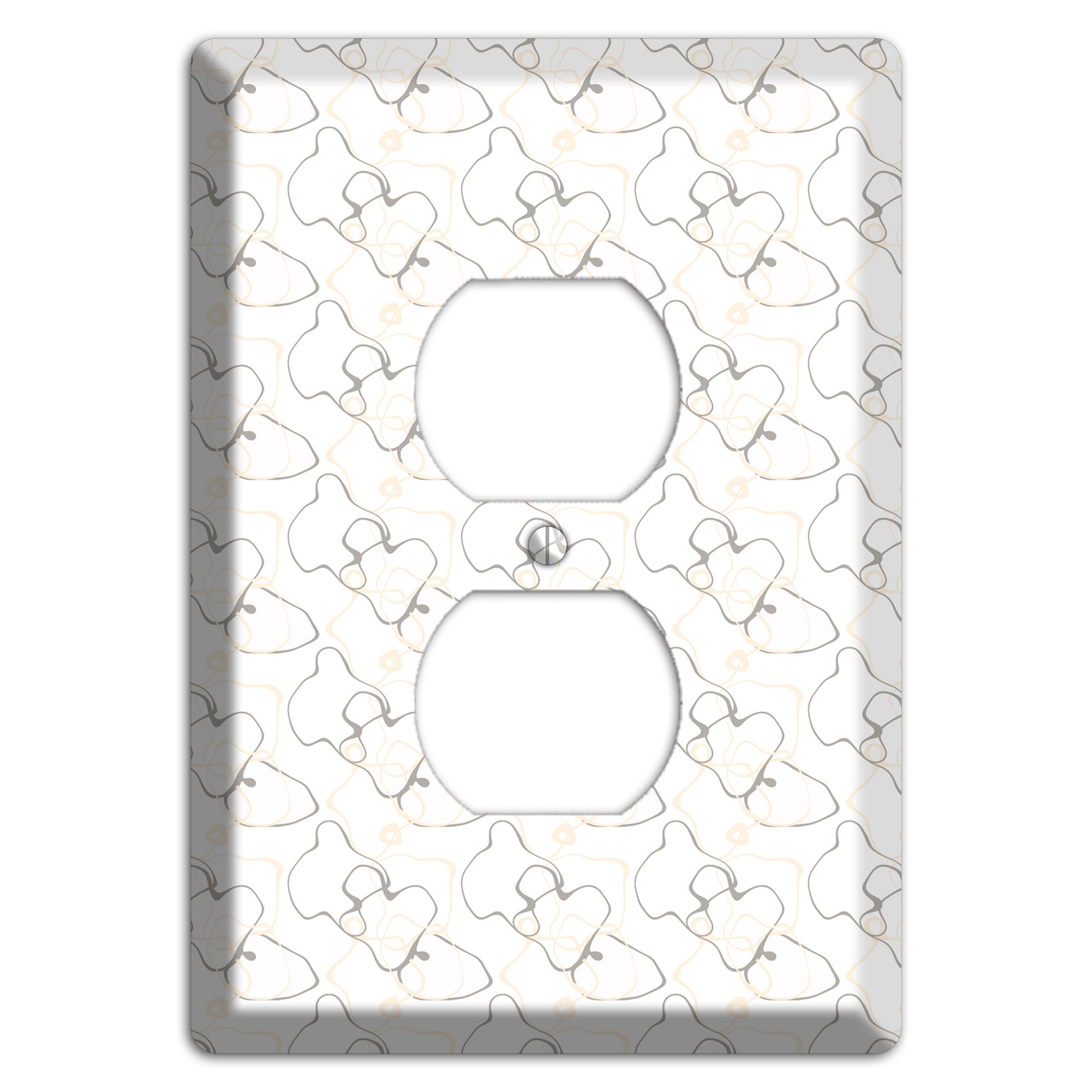 White with Irregular Circles Duplex Outlet Wallplate