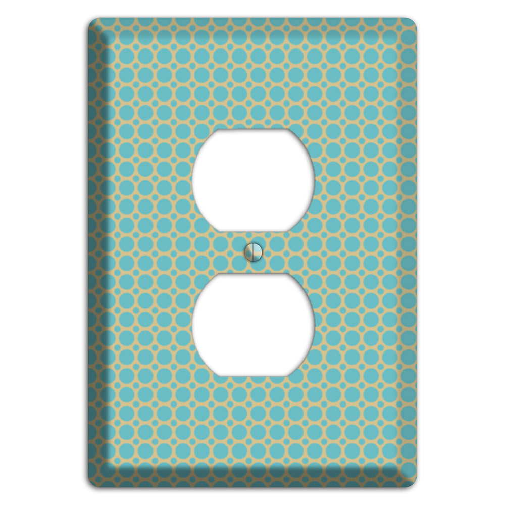 Dusty Blue Tiled Multi Small Dots Duplex Outlet Wallplate