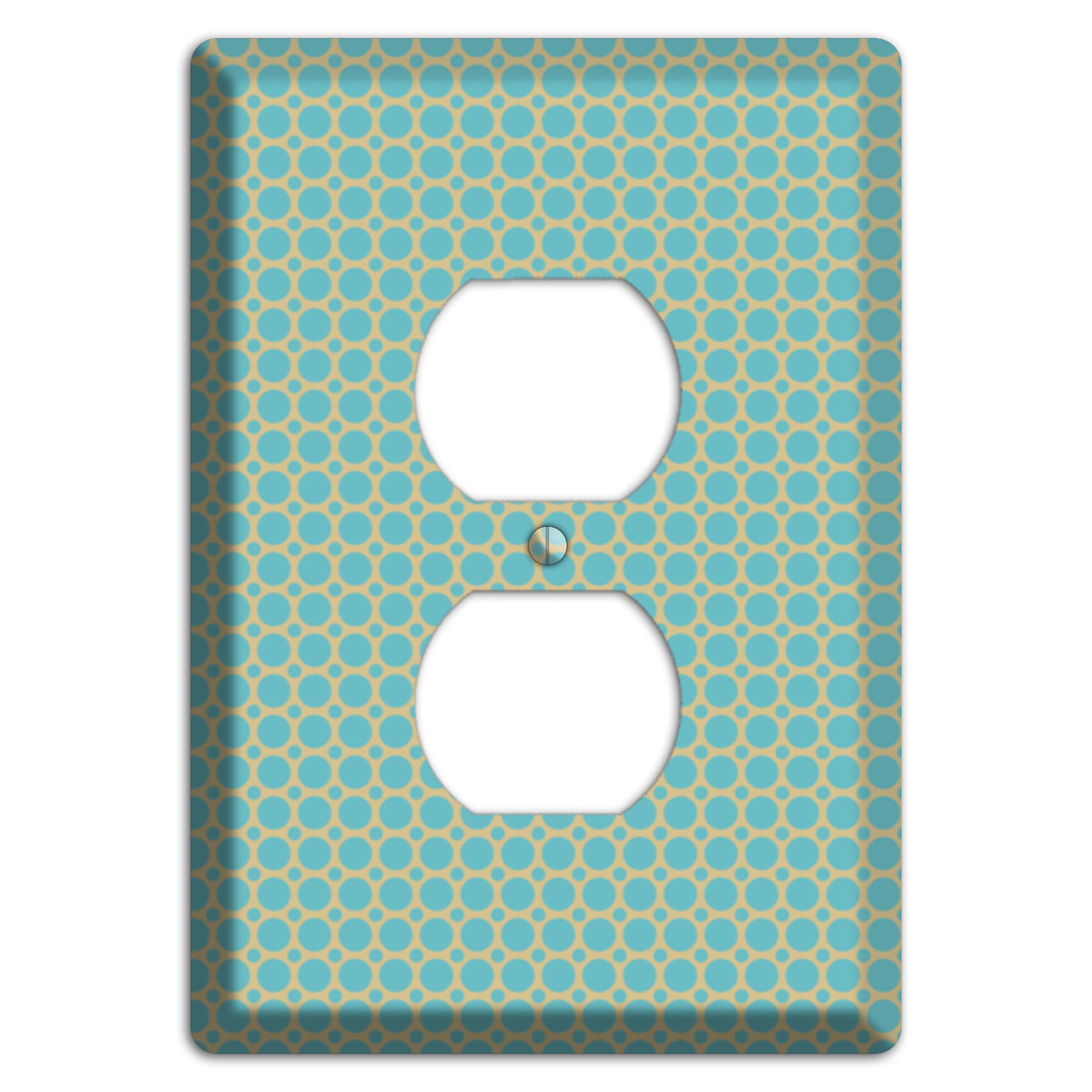 Dusty Blue Tiled Multi Small Dots Duplex Outlet Wallplate