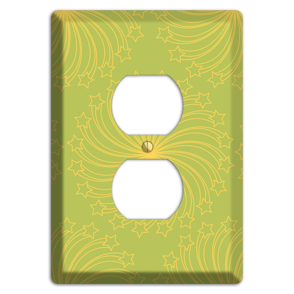 Multi Lime Star Swirl Duplex Outlet Wallplate