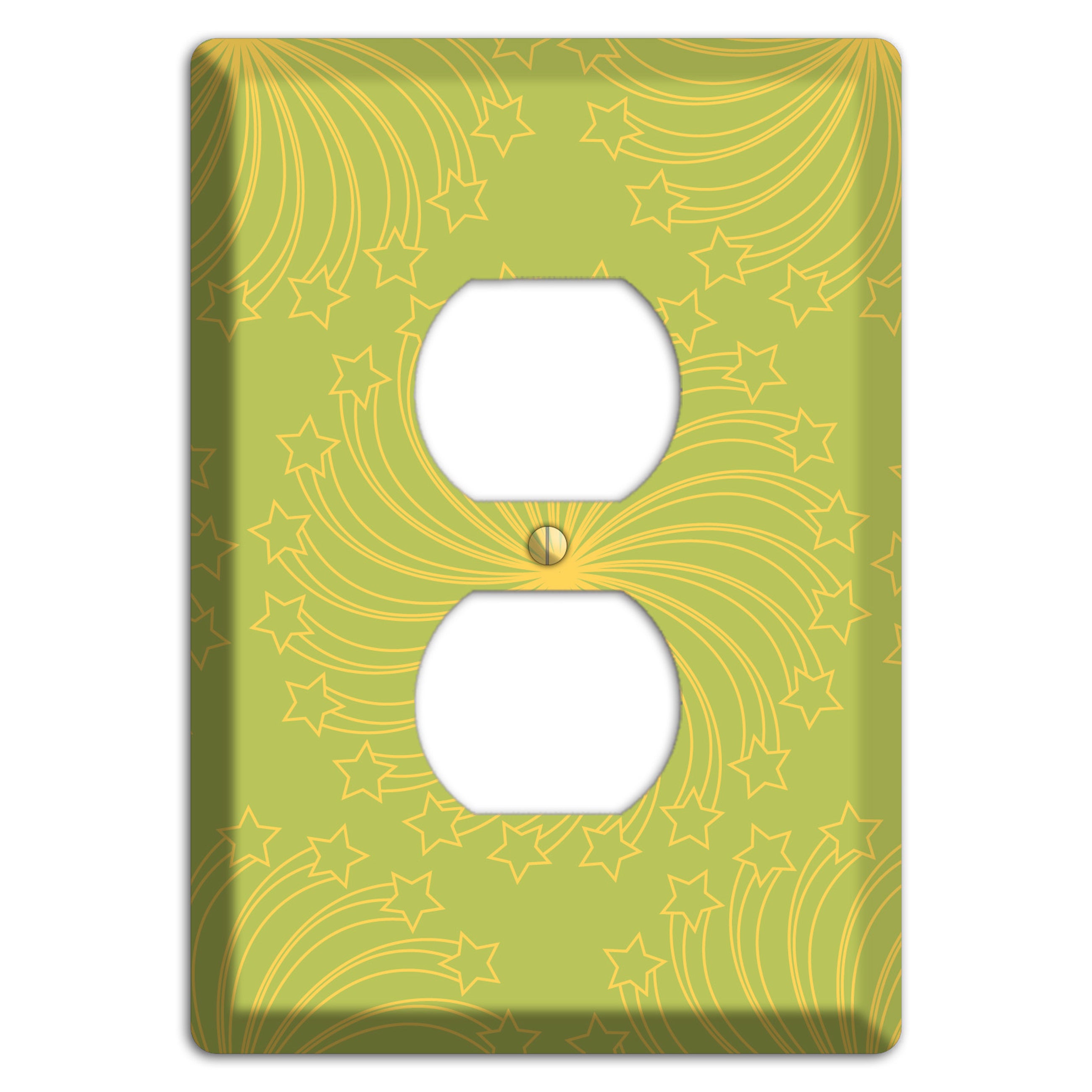 Multi Lime Star Swirl Duplex Outlet Wallplate