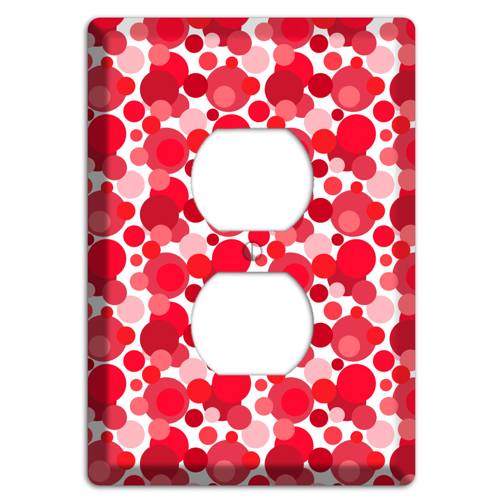 Multi Red Bubble Dots Duplex Outlet Wallplate