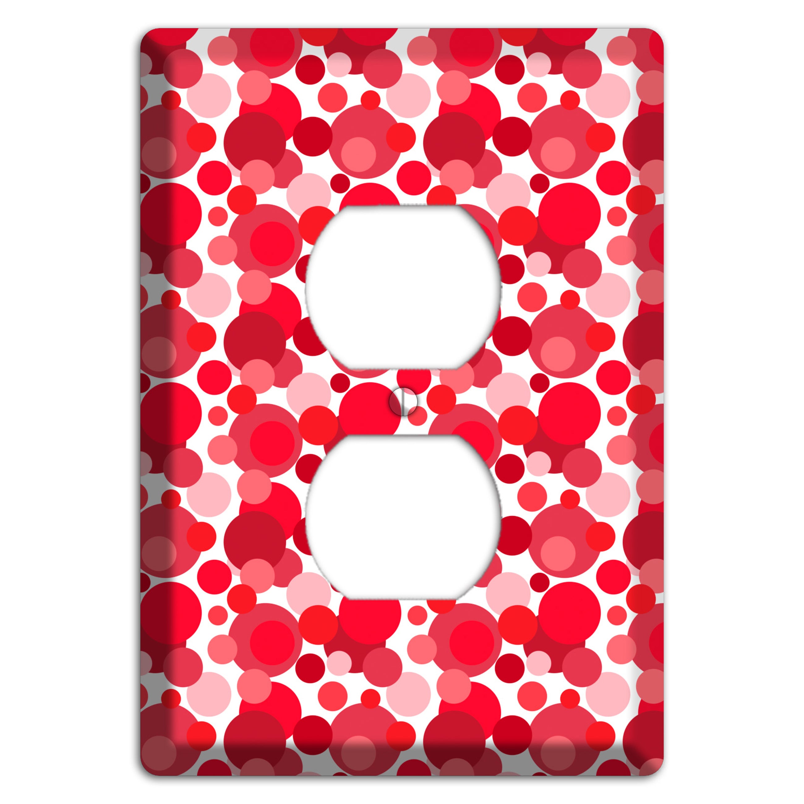 Multi Red Bubble Dots Duplex Outlet Wallplate