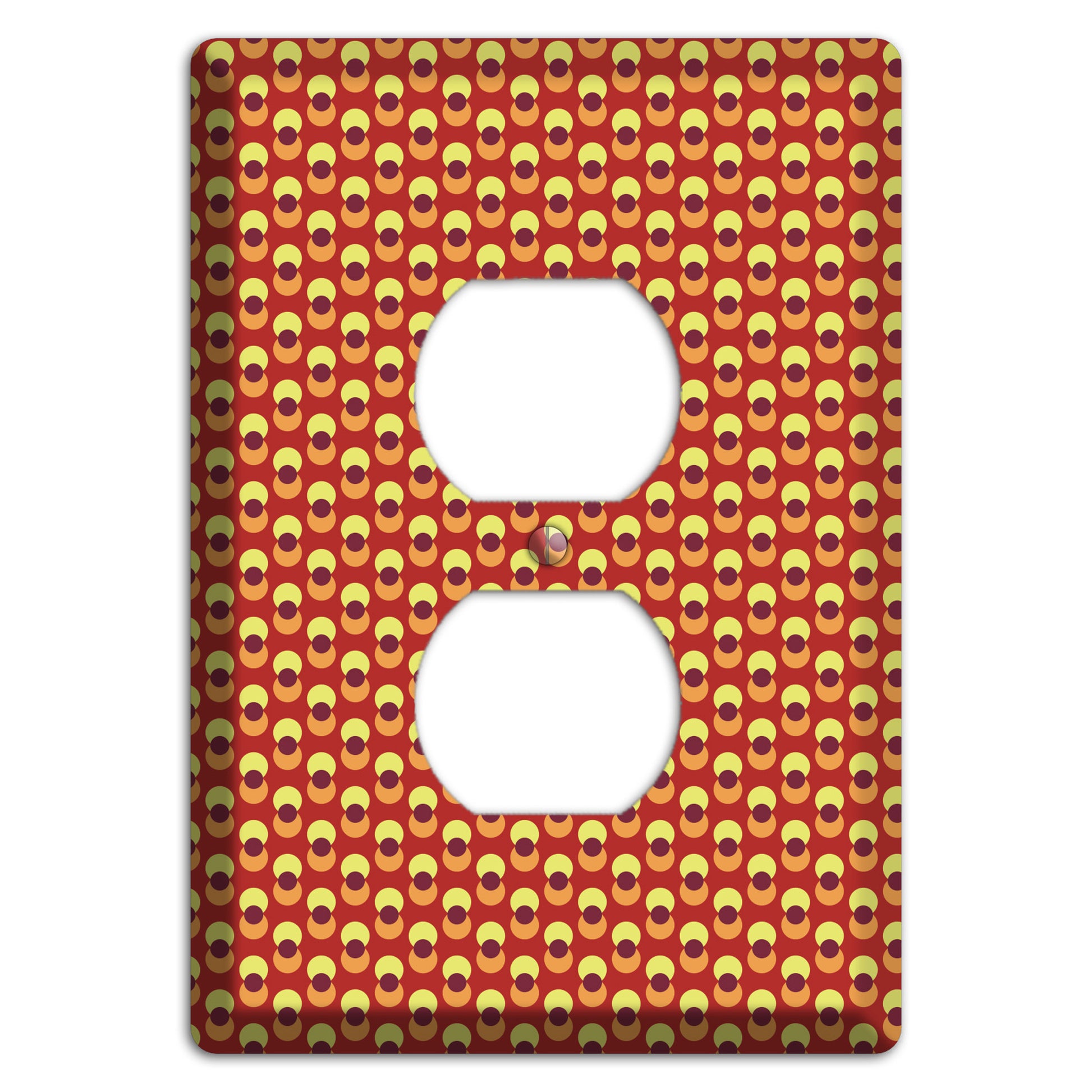 Red Overlain Dots Duplex Outlet Wallplate