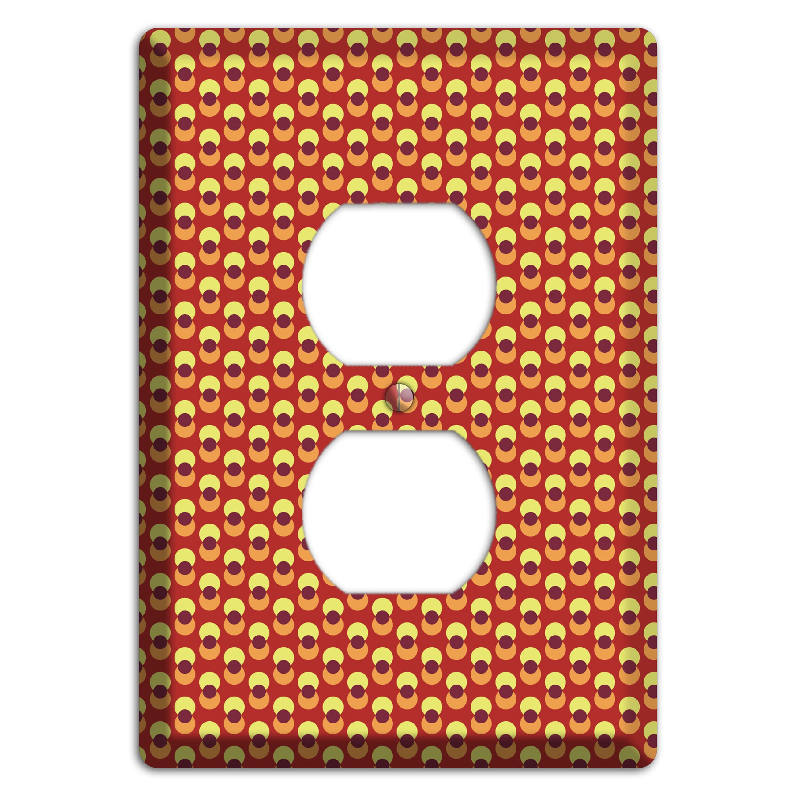 Red Overlain Dots Duplex Outlet Wallplate