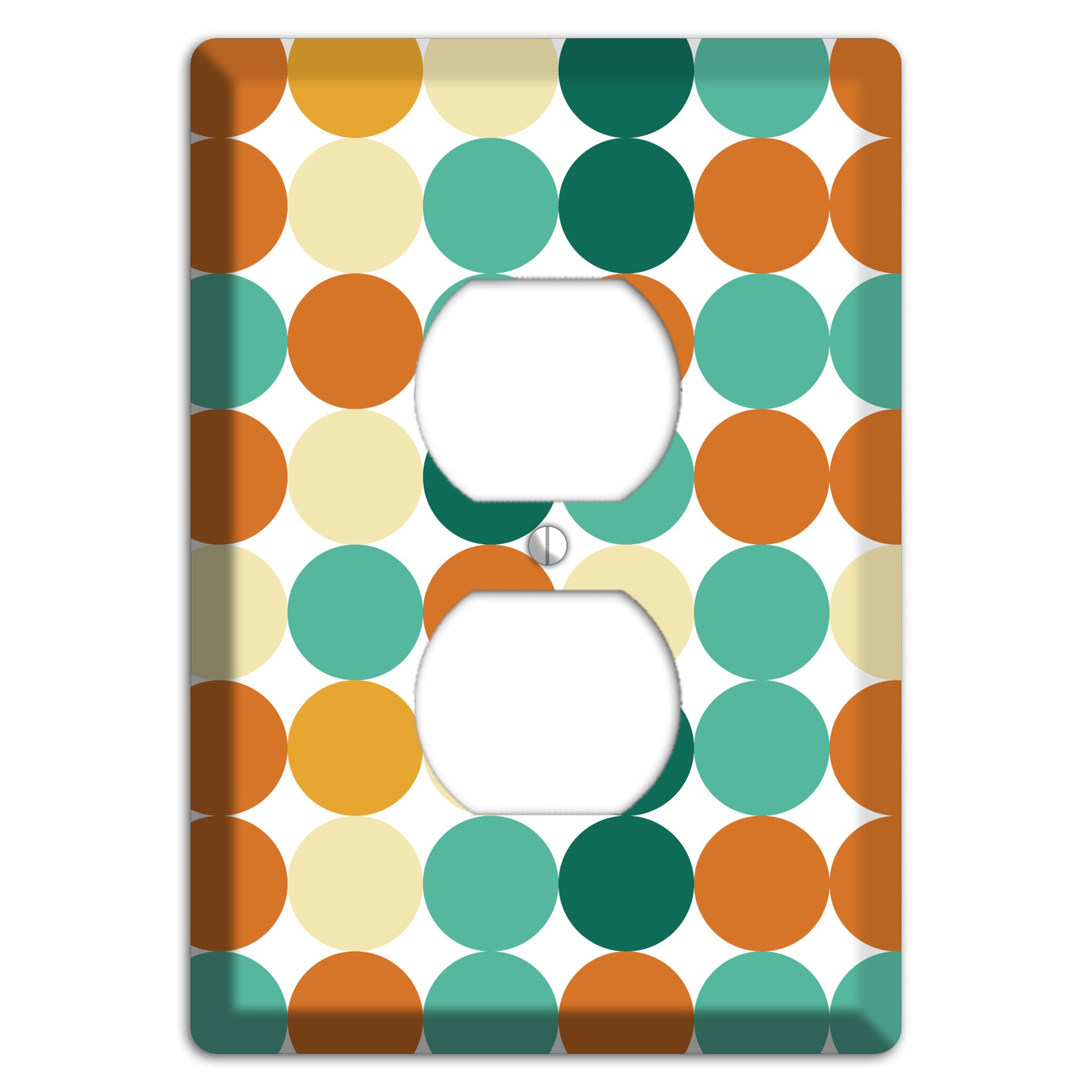 Multi Umber Jade Tiled Dots Duplex Outlet Wallplate