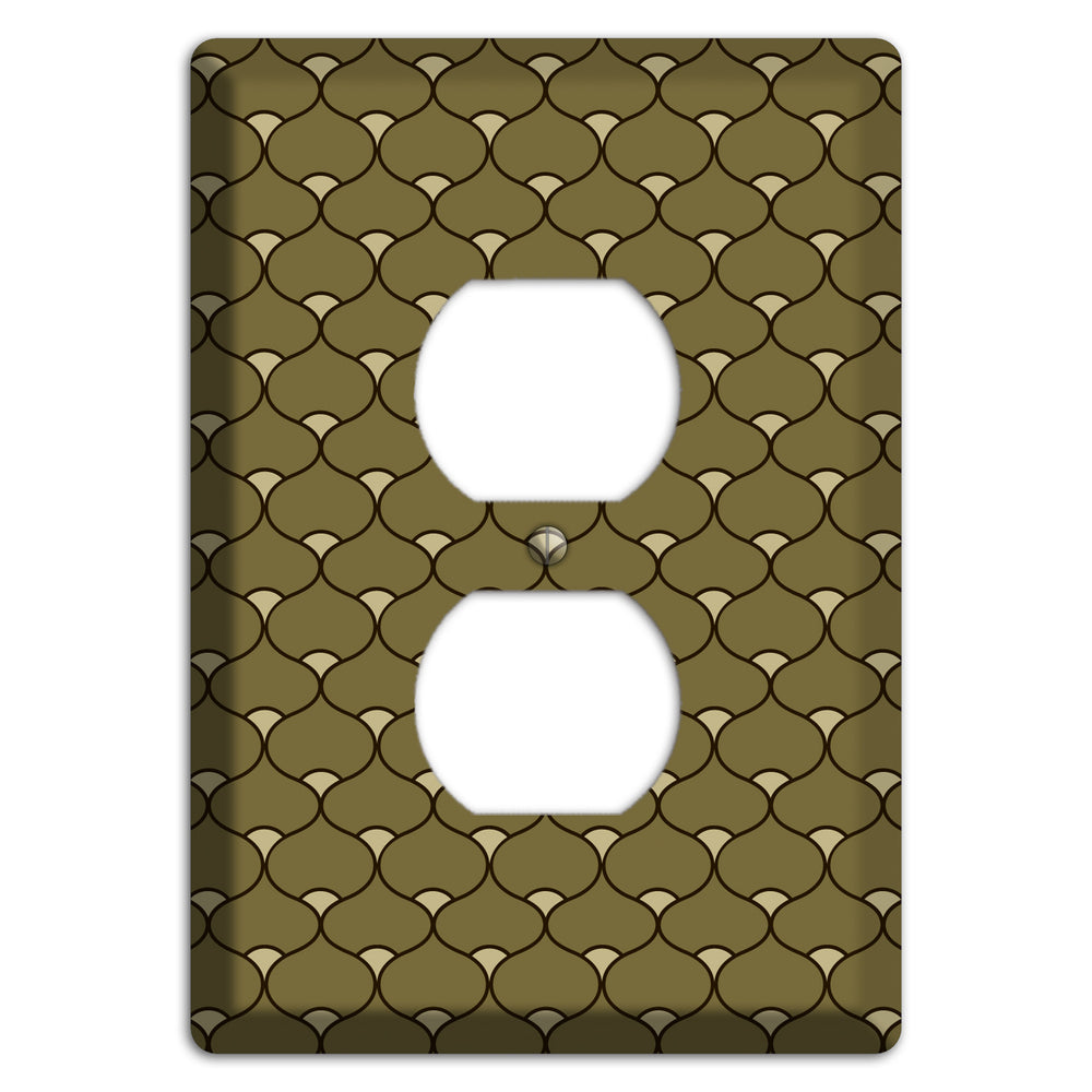 Brown Deco Scallop Duplex Outlet Wallplate