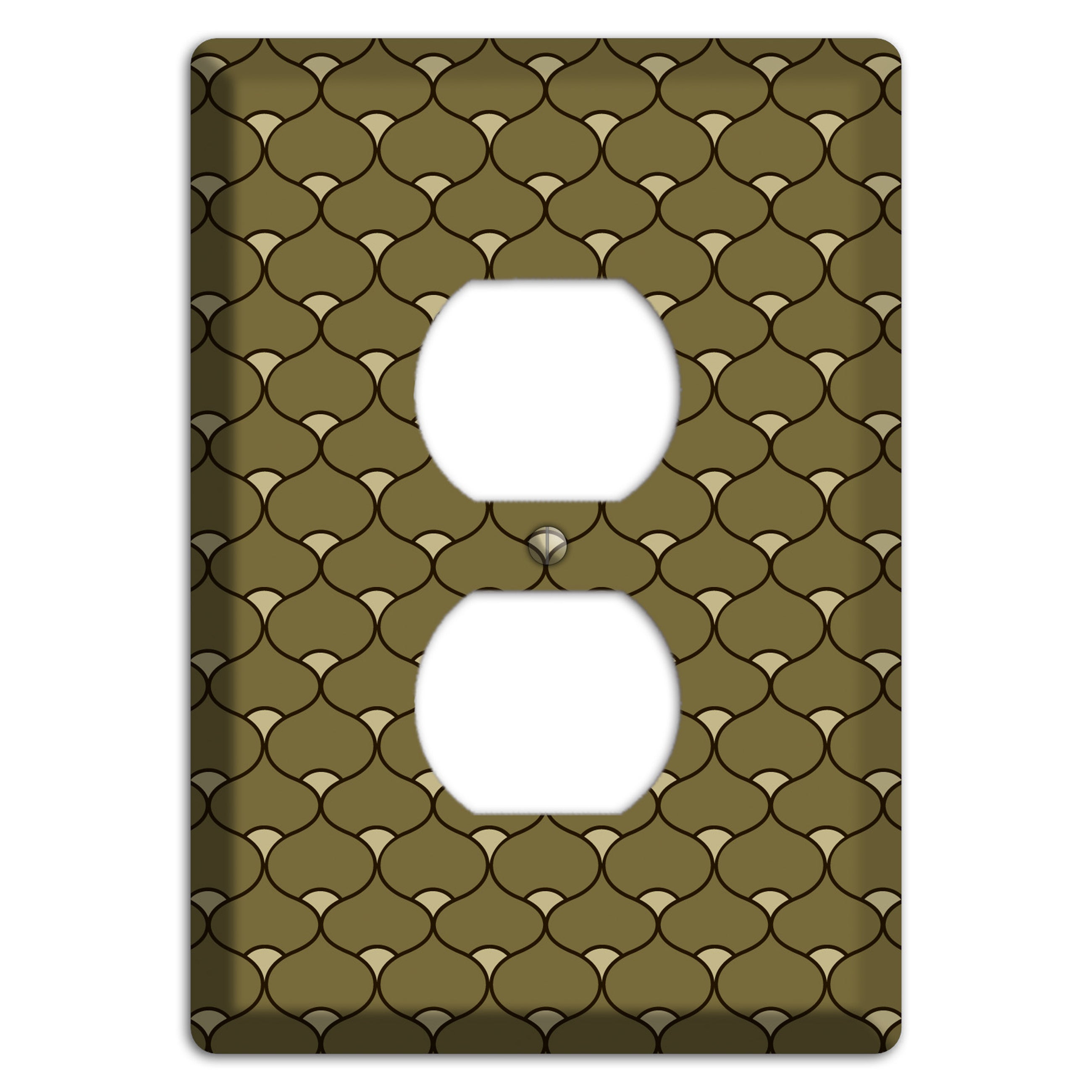 Brown Deco Scallop Duplex Outlet Wallplate