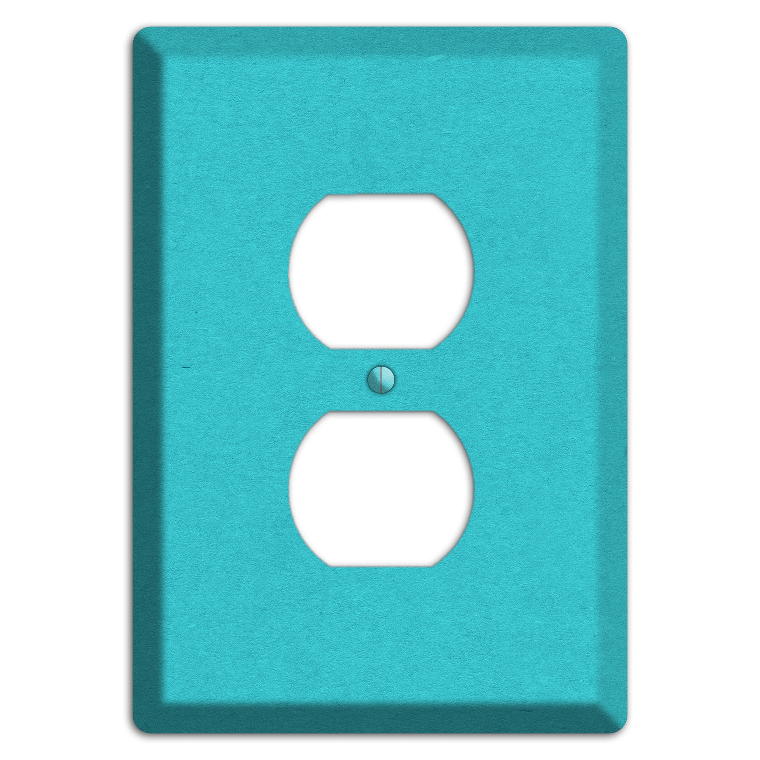Medium Turquoise Kraft Duplex Outlet Wallplate