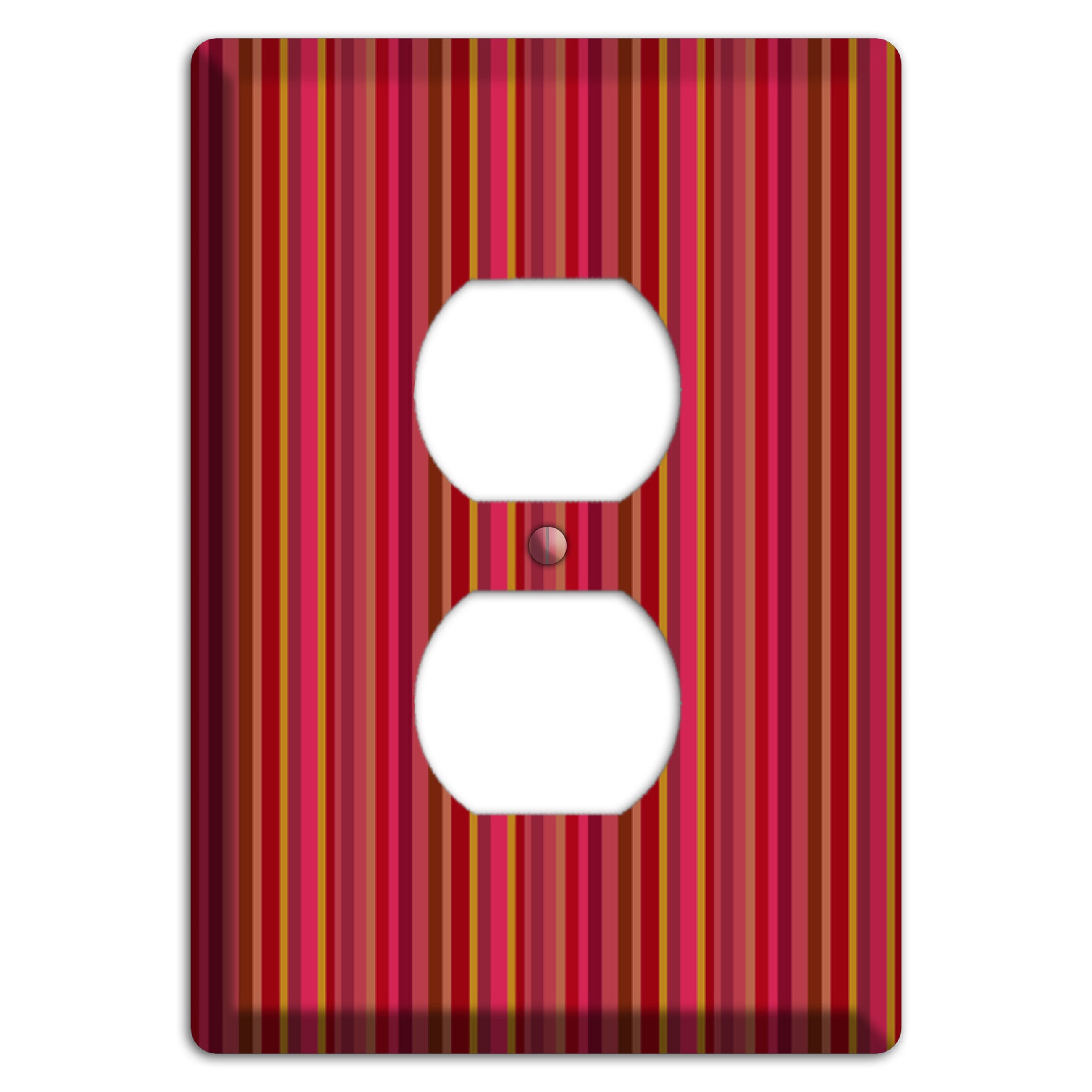 Multi Red Vertical Stripes 2 Duplex Outlet Wallplate