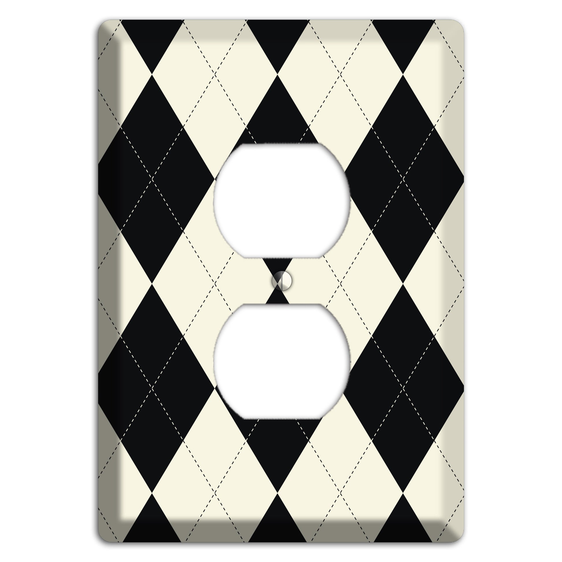 Black and Tan Argyle Duplex Outlet Wallplate