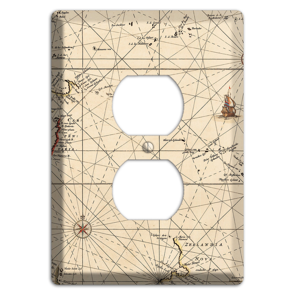 Map of New Zealand Duplex Outlet Wallplate