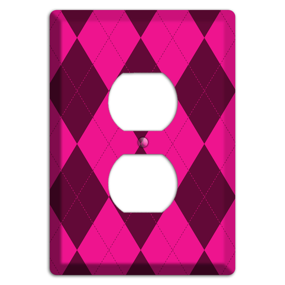 Fuschia Argyle Duplex Outlet Wallplate