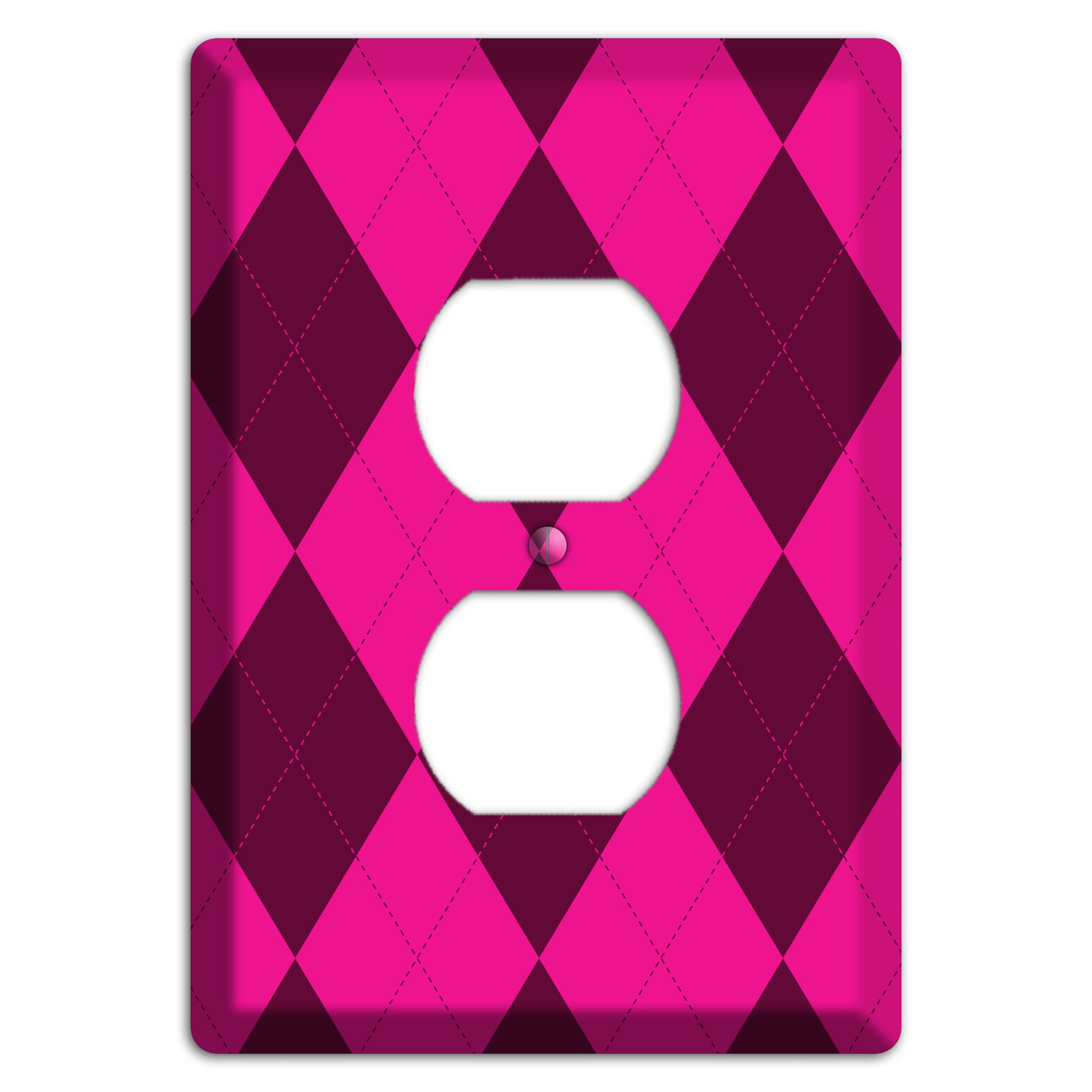 Fuschia Argyle Duplex Outlet Wallplate