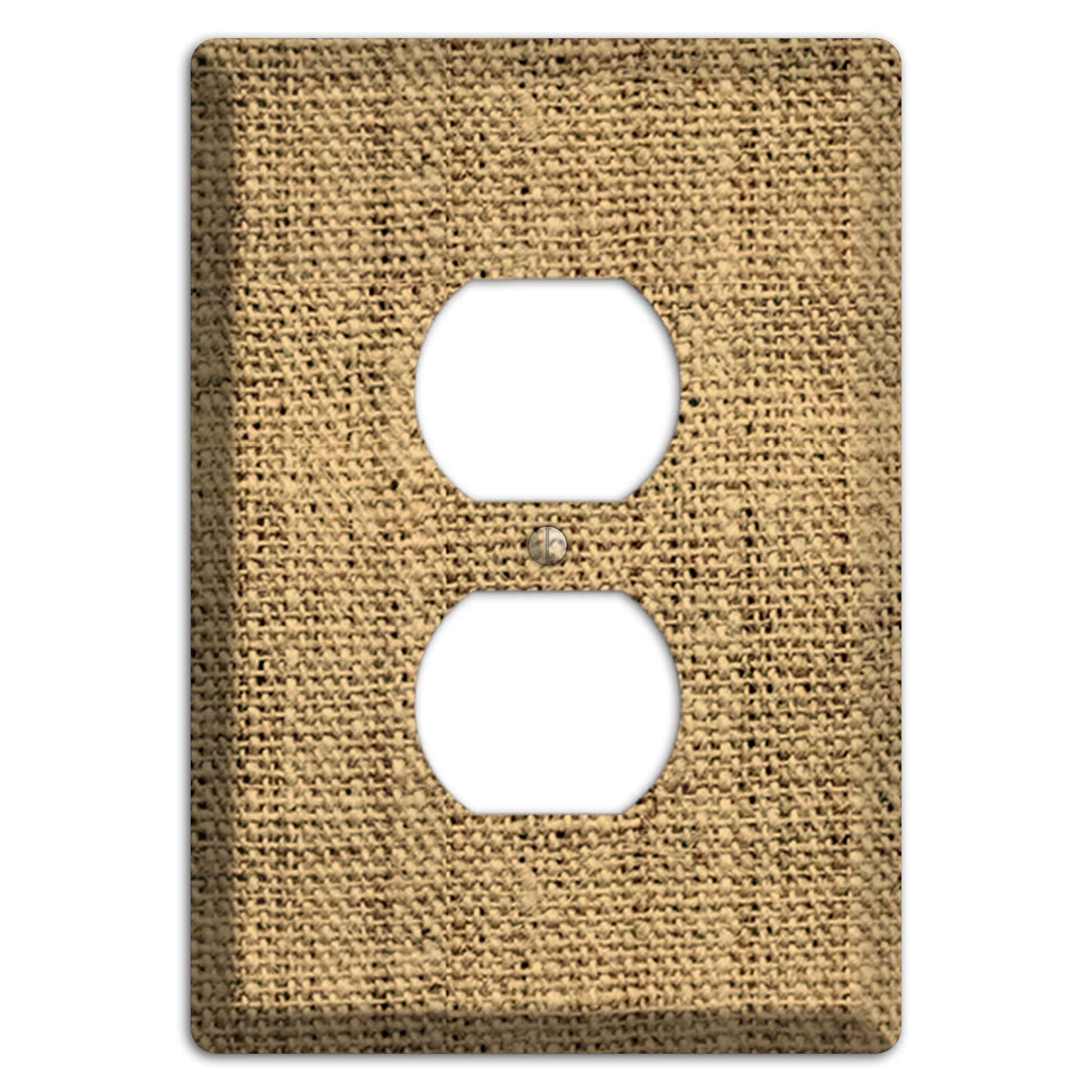 Teak Burlap Duplex Outlet Wallplate
