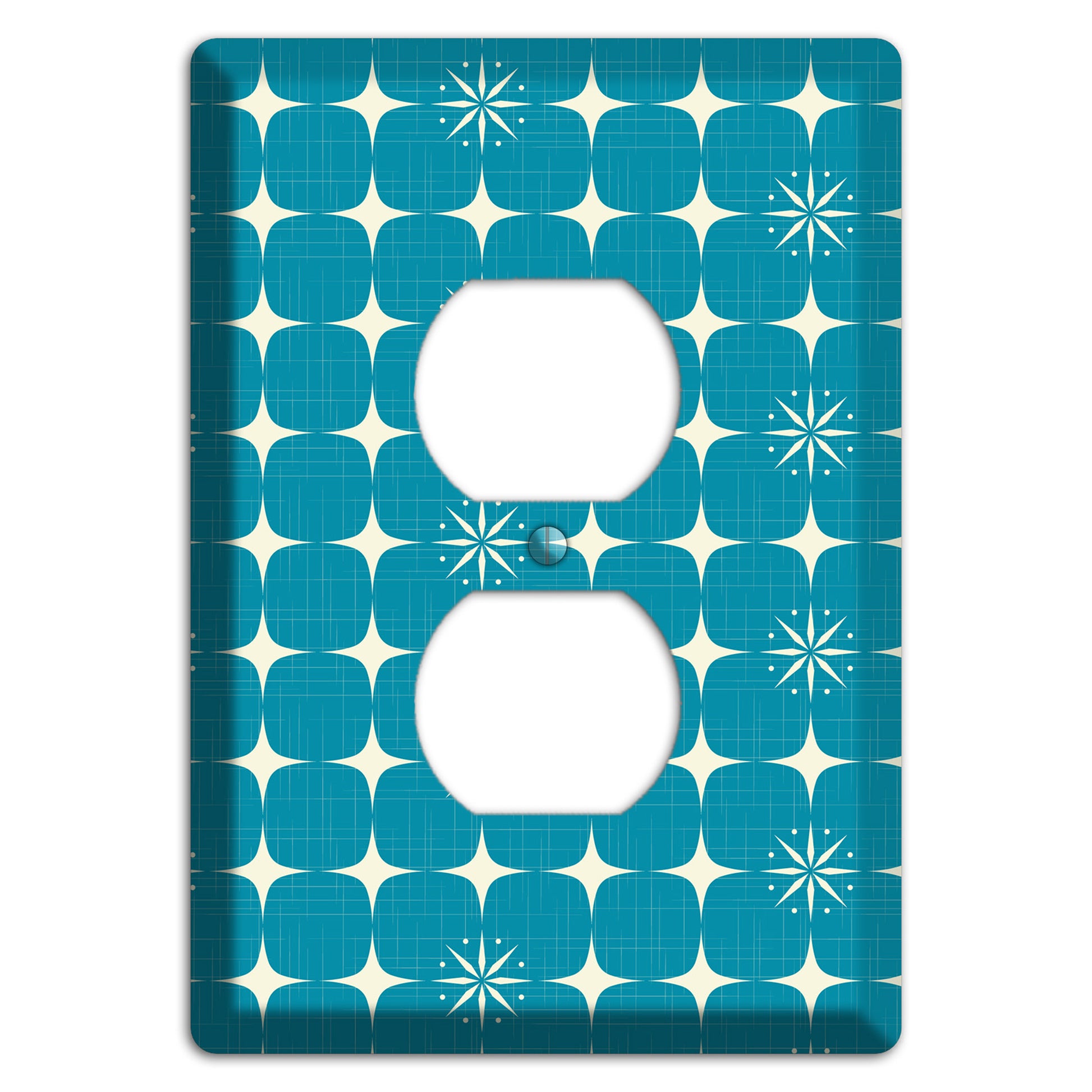 Blue Atomic Duplex Outlet Wallplate