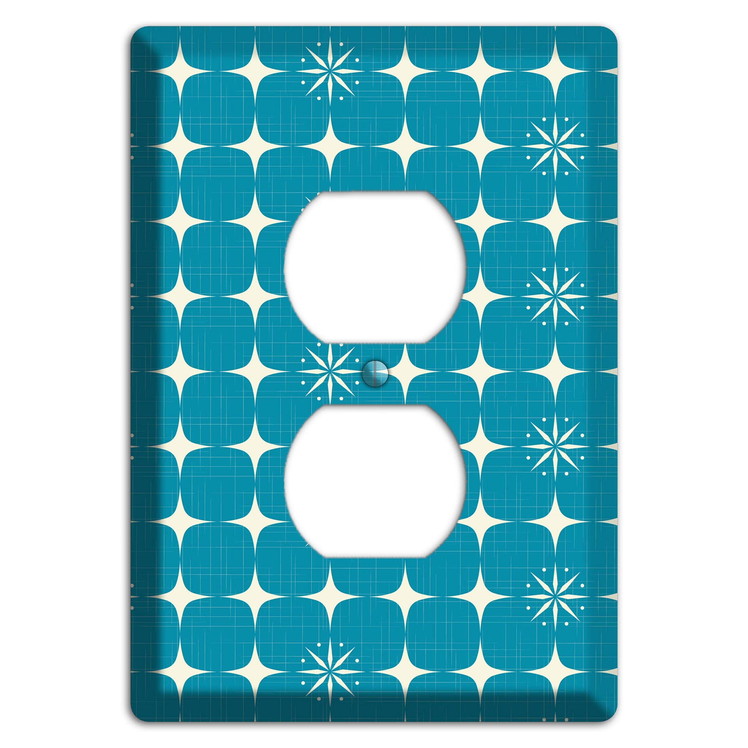 Blue Atomic Duplex Outlet Wallplate