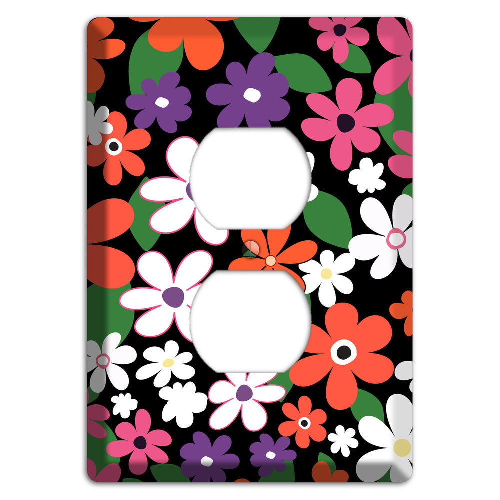 Hippie Flowers Duplex Outlet Wallplate