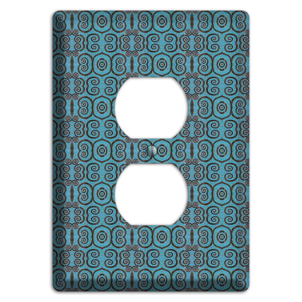 Blue Tapestry Duplex Outlet Wallplate
