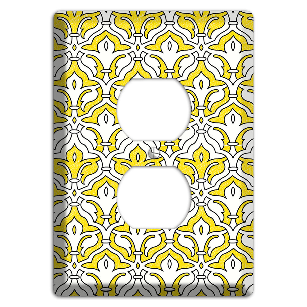Yellow Scallop Tapestry Duplex Outlet Wallplate