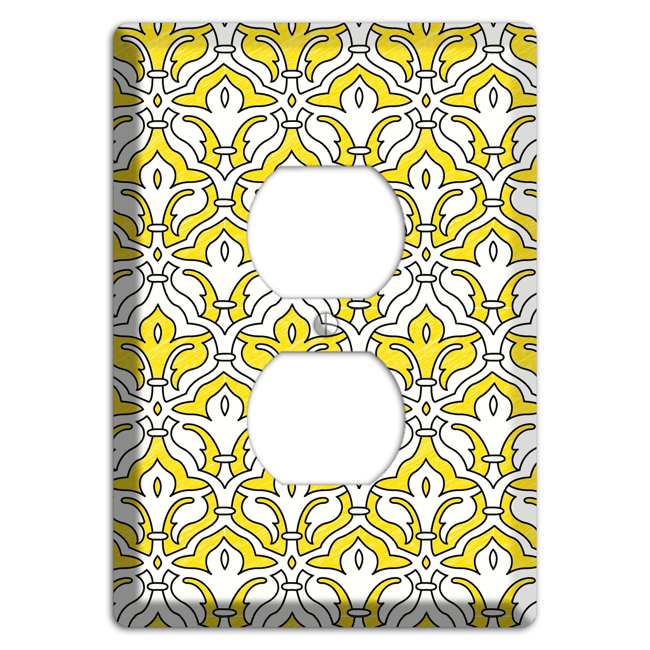 Yellow Scallop Tapestry Duplex Outlet Wallplate