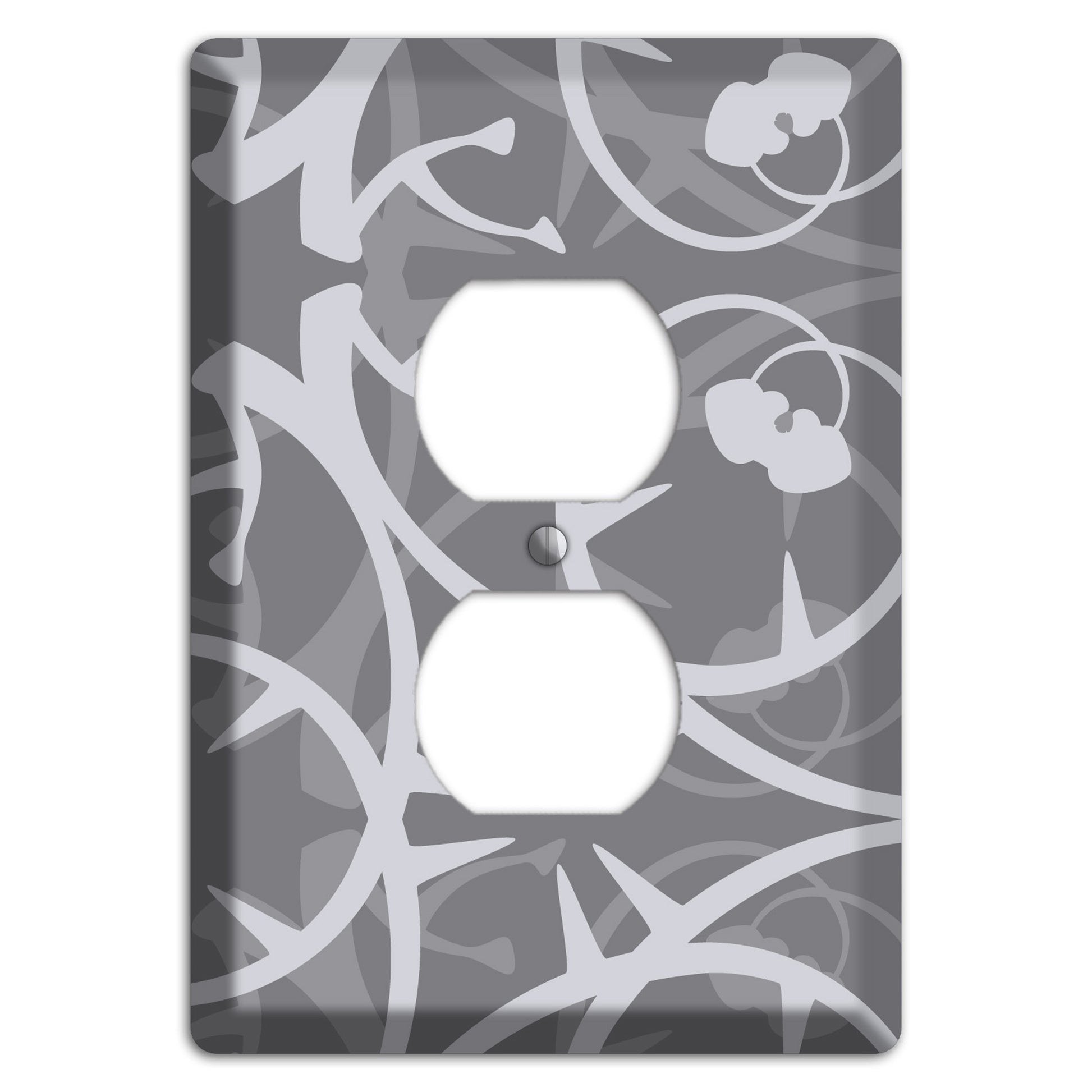 Grey Abstract Swirl Duplex Outlet Wallplate