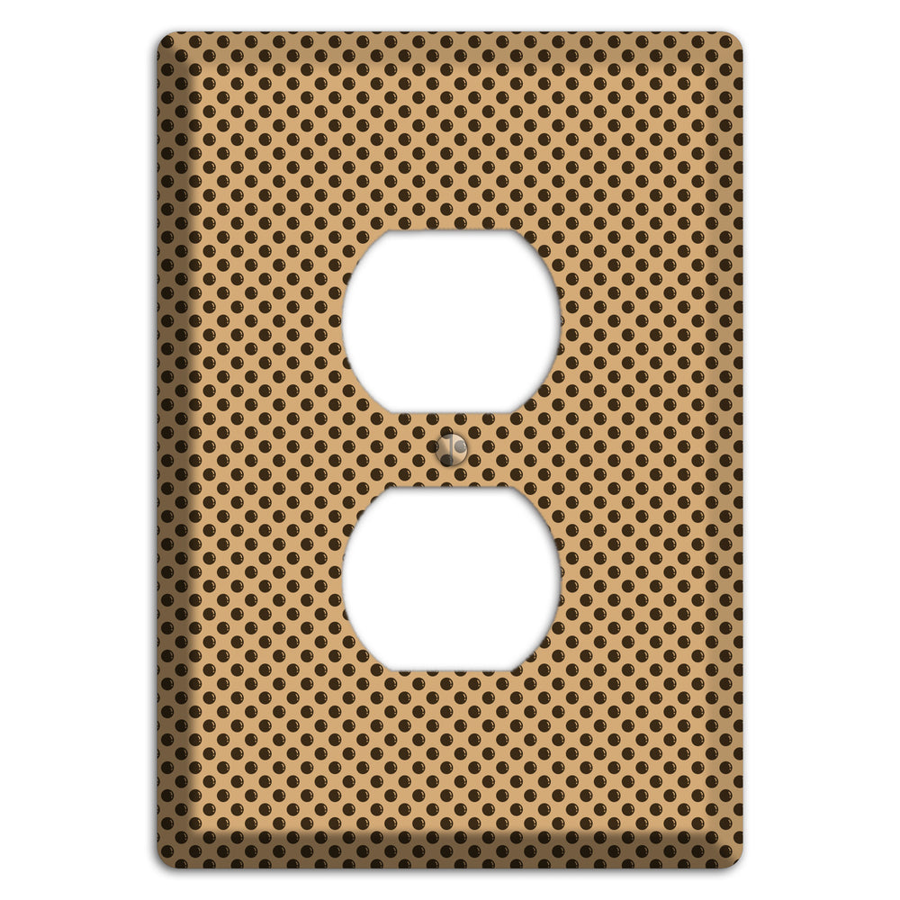 Beige with Brown Polka Dots Duplex Outlet Wallplate