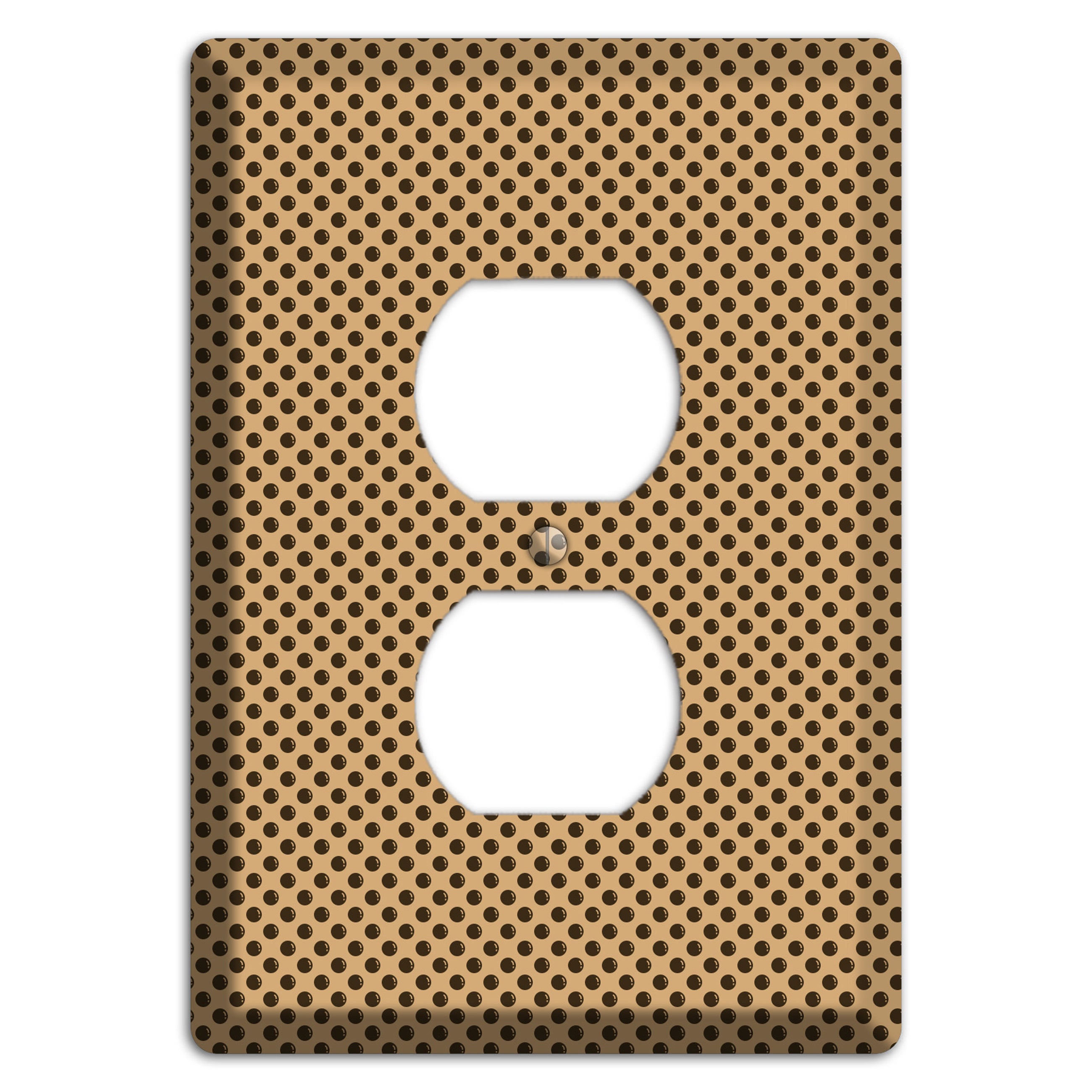 Beige with Brown Polka Dots Duplex Outlet Wallplate