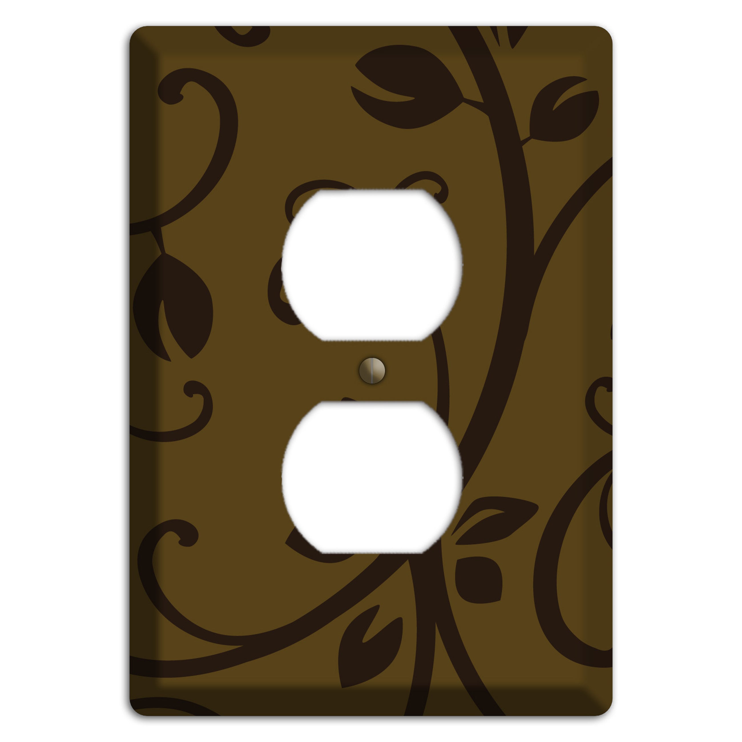 Brown Bud Sprig Duplex Outlet Wallplate