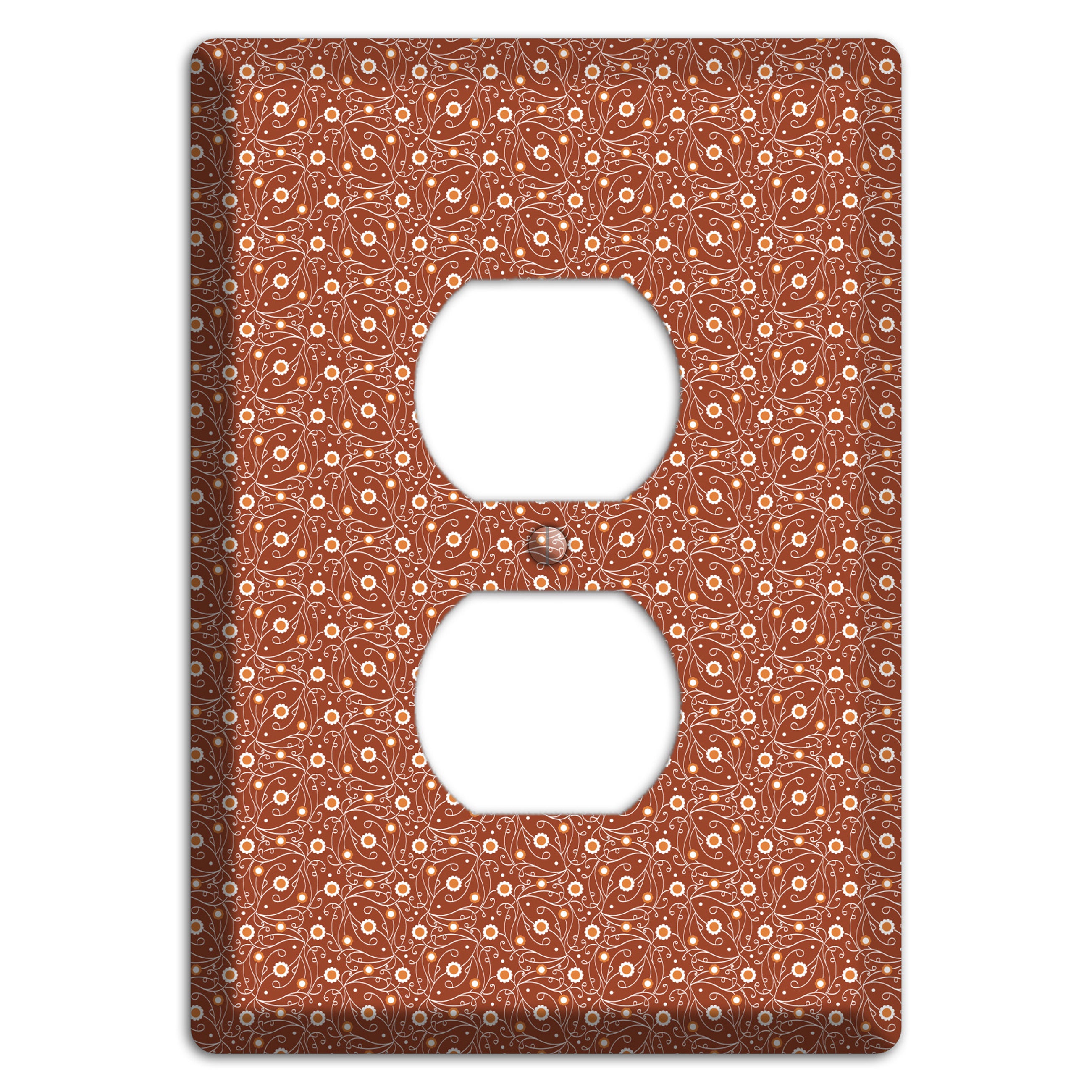Tiny Brown Vine Floral Duplex Outlet Wallplate