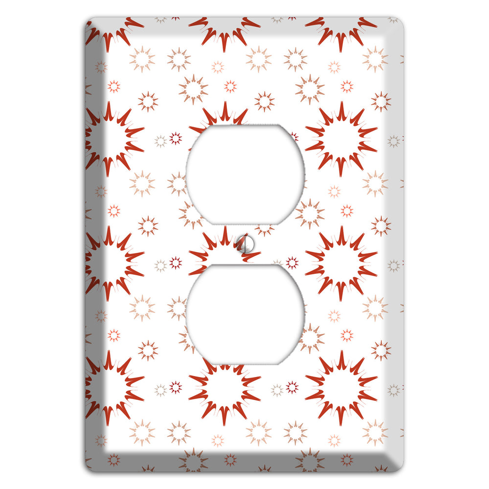 Maroon Retro Burst Duplex Outlet Wallplate