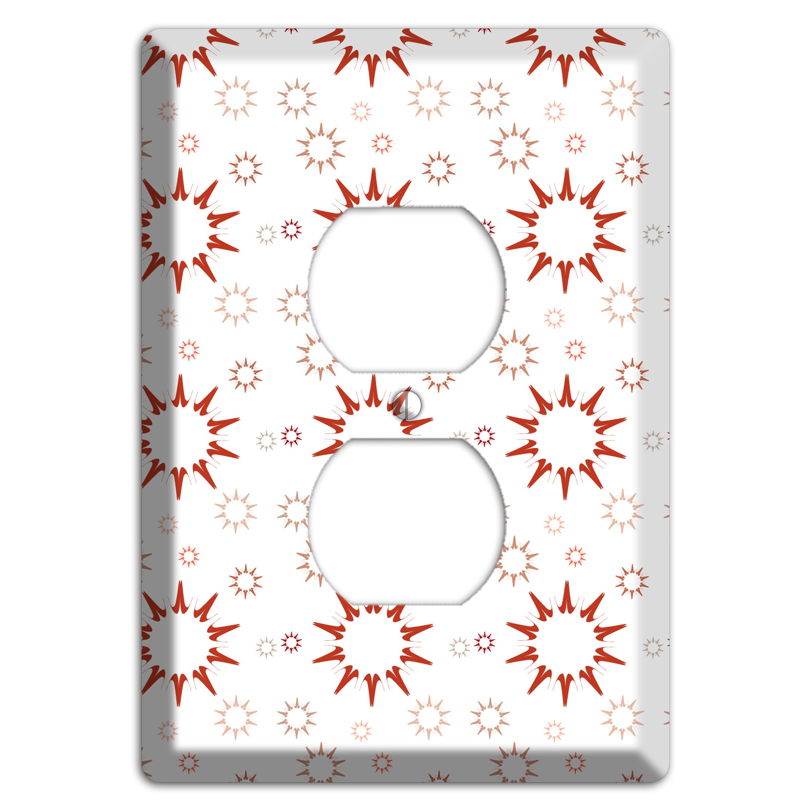 Maroon Retro Burst Duplex Outlet Wallplate