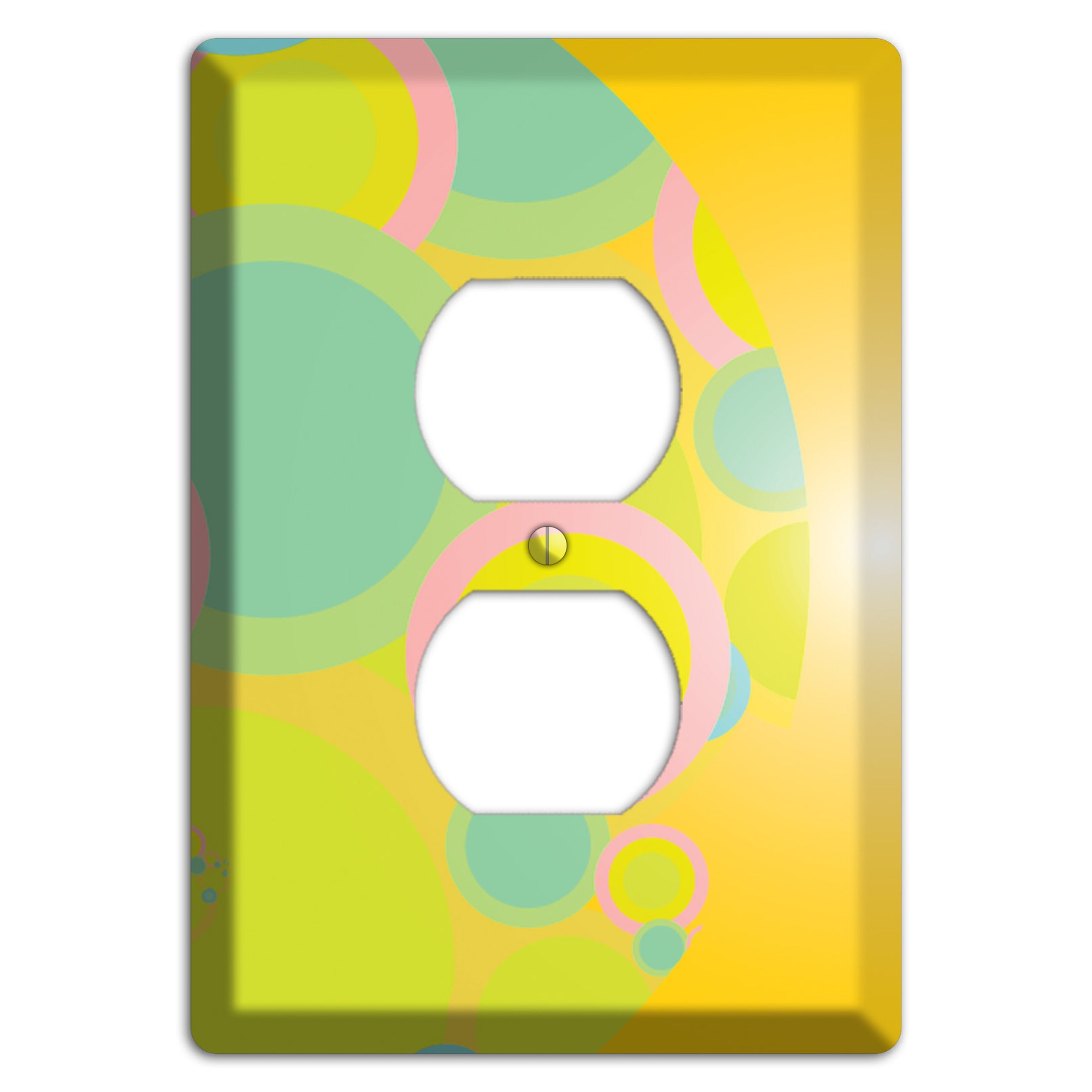 Yellow Circles Duplex Outlet Wallplate