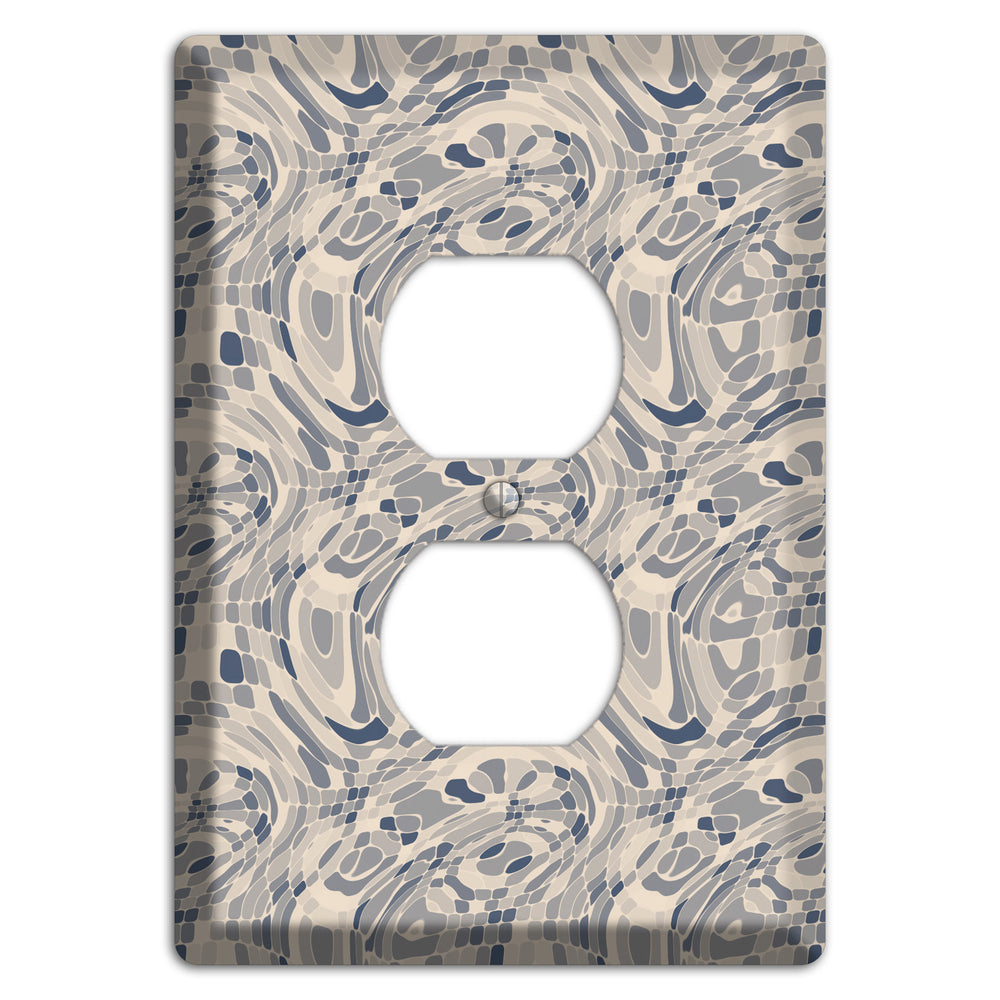 Blue and Beige Abstract 2 Duplex Outlet Wallplate