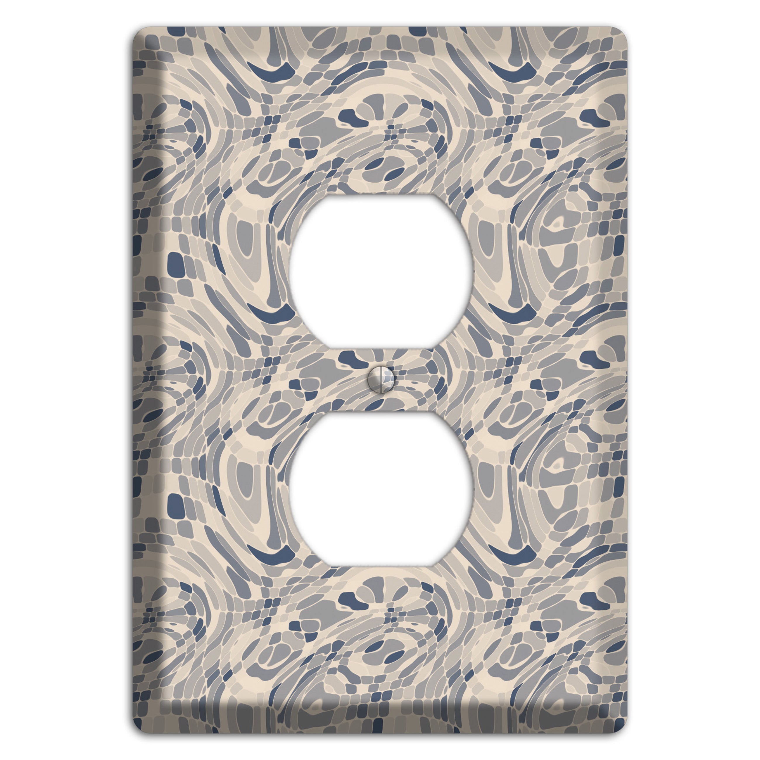 Blue and Beige Abstract 2 Duplex Outlet Wallplate