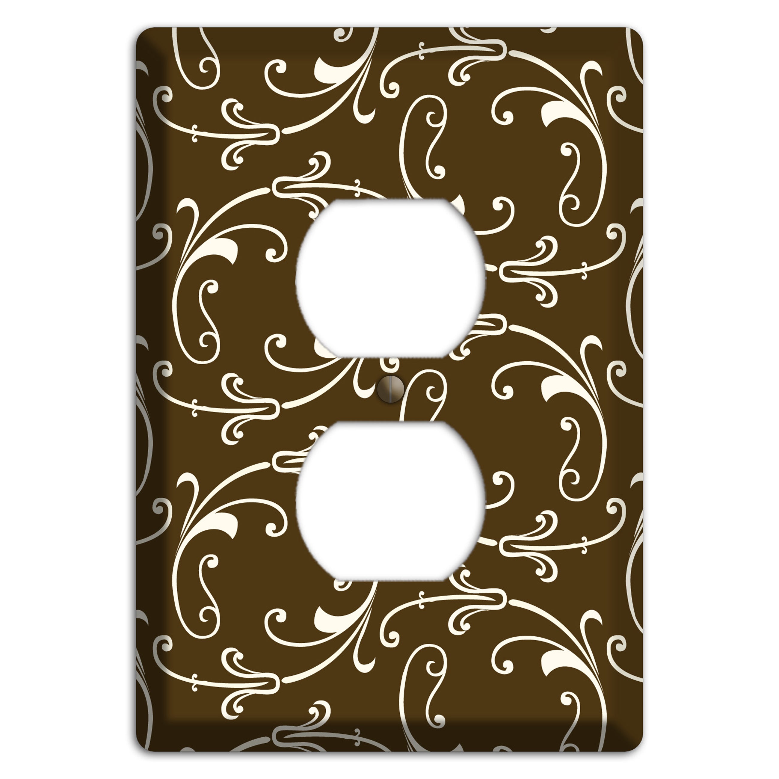 Brown Victorian Sprig Duplex Outlet Wallplate