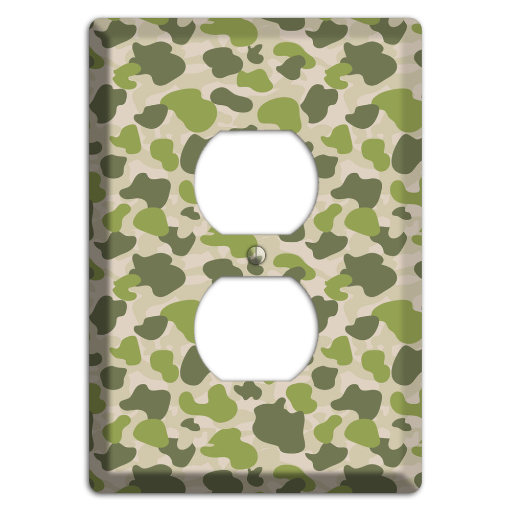 Jungle Green Parachute Camo Duplex Outlet Wallplate