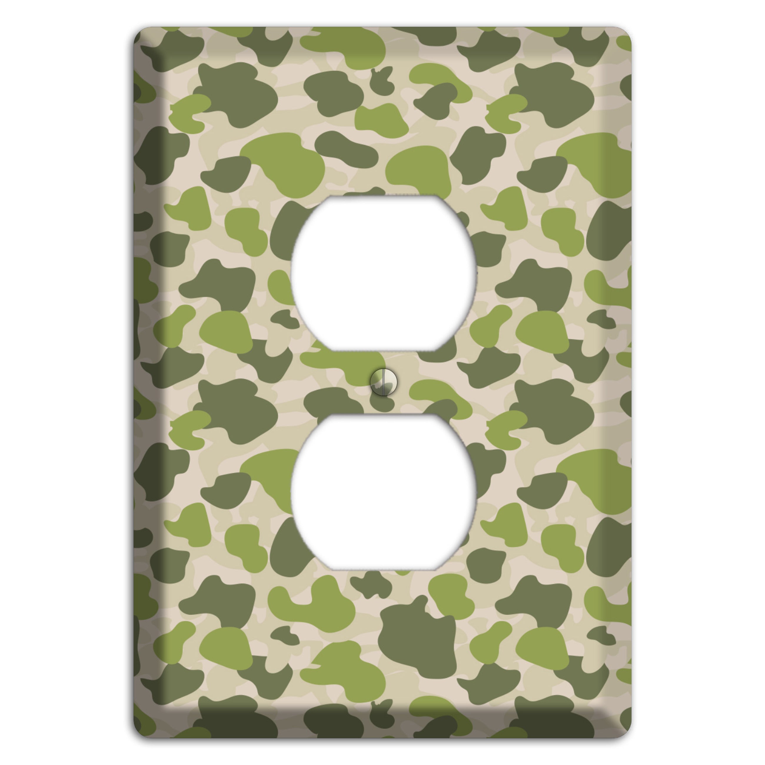 Jungle Green Parachute Camo Duplex Outlet Wallplate