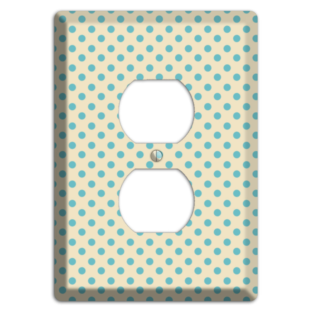 Soft Green Polka Dots Duplex Outlet Wallplate