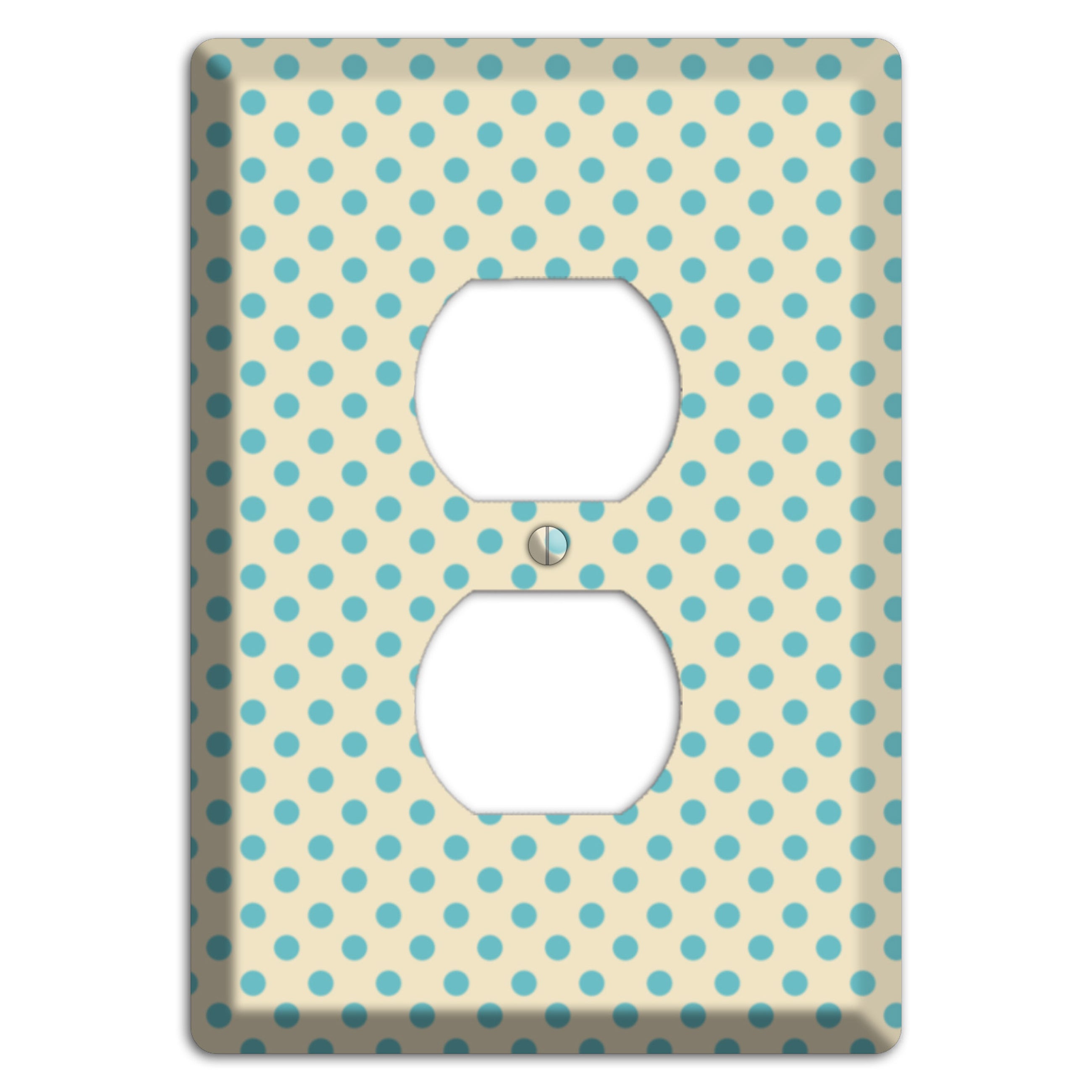 Soft Green Polka Dots Duplex Outlet Wallplate