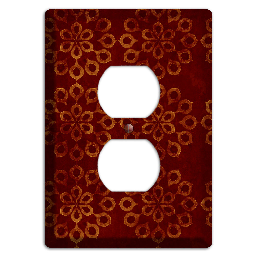 Maroon Grunge Suzani Duplex Outlet Wallplate