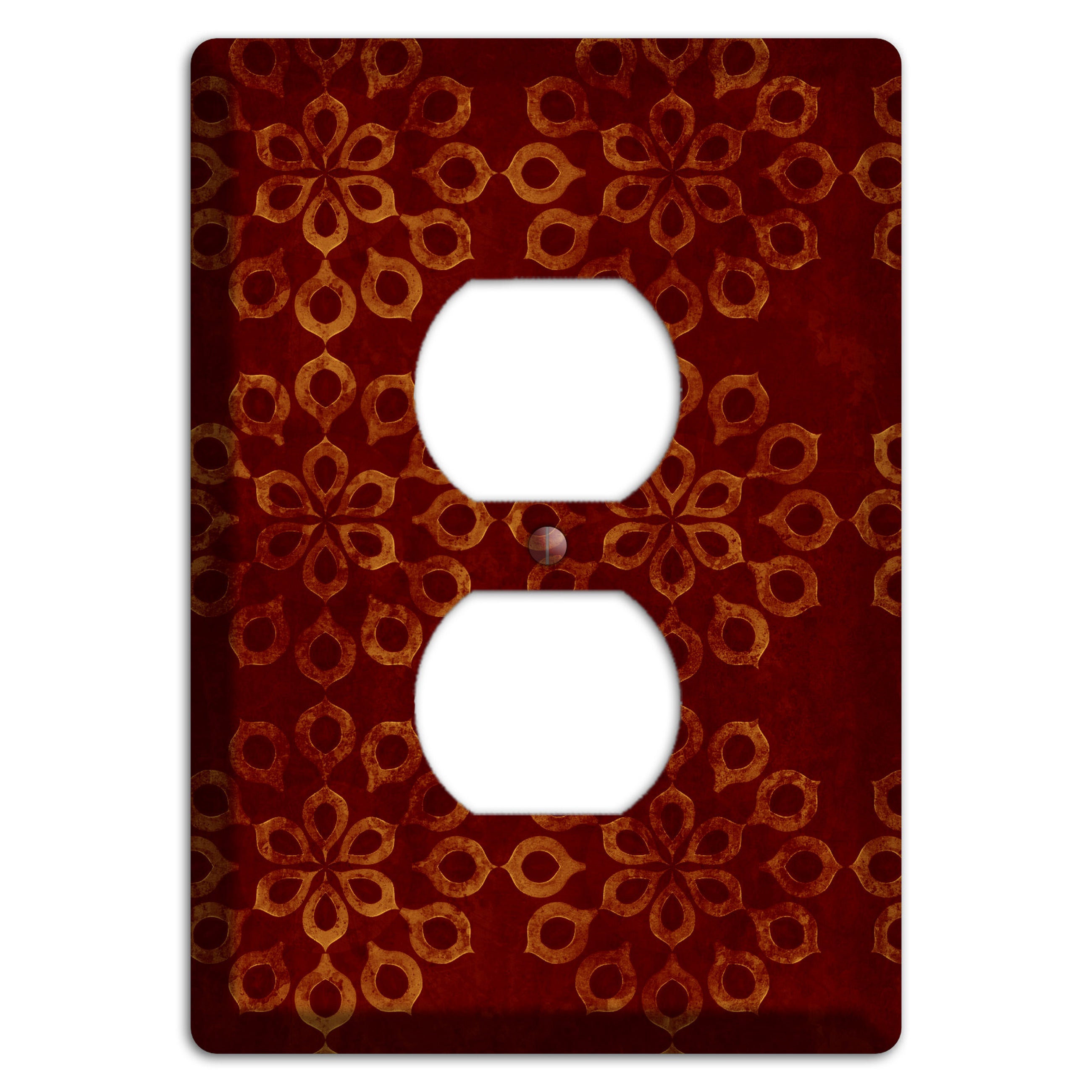 Maroon Grunge Suzani Duplex Outlet Wallplate