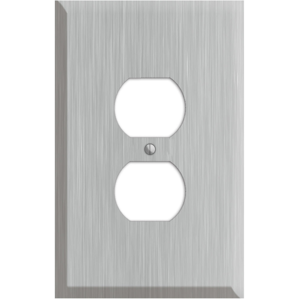 Oversized Discontinued Stainless Steel Duplex Outlet Wallplate
