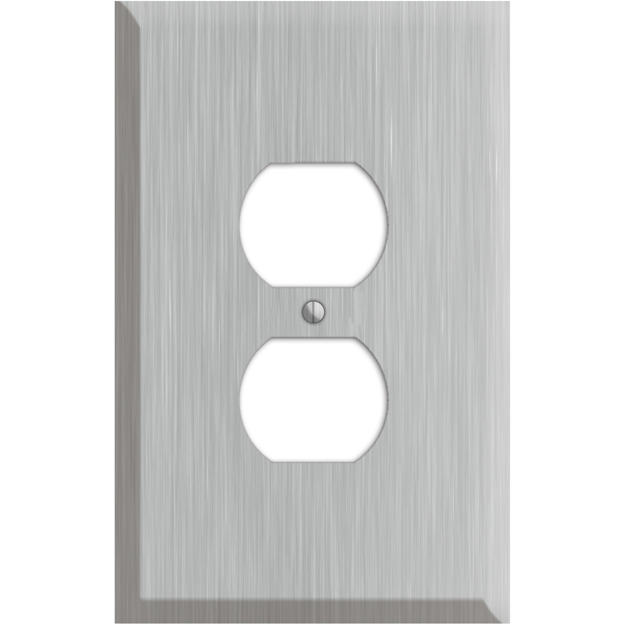 Oversized Discontinued Stainless Steel Duplex Outlet Wallplate
