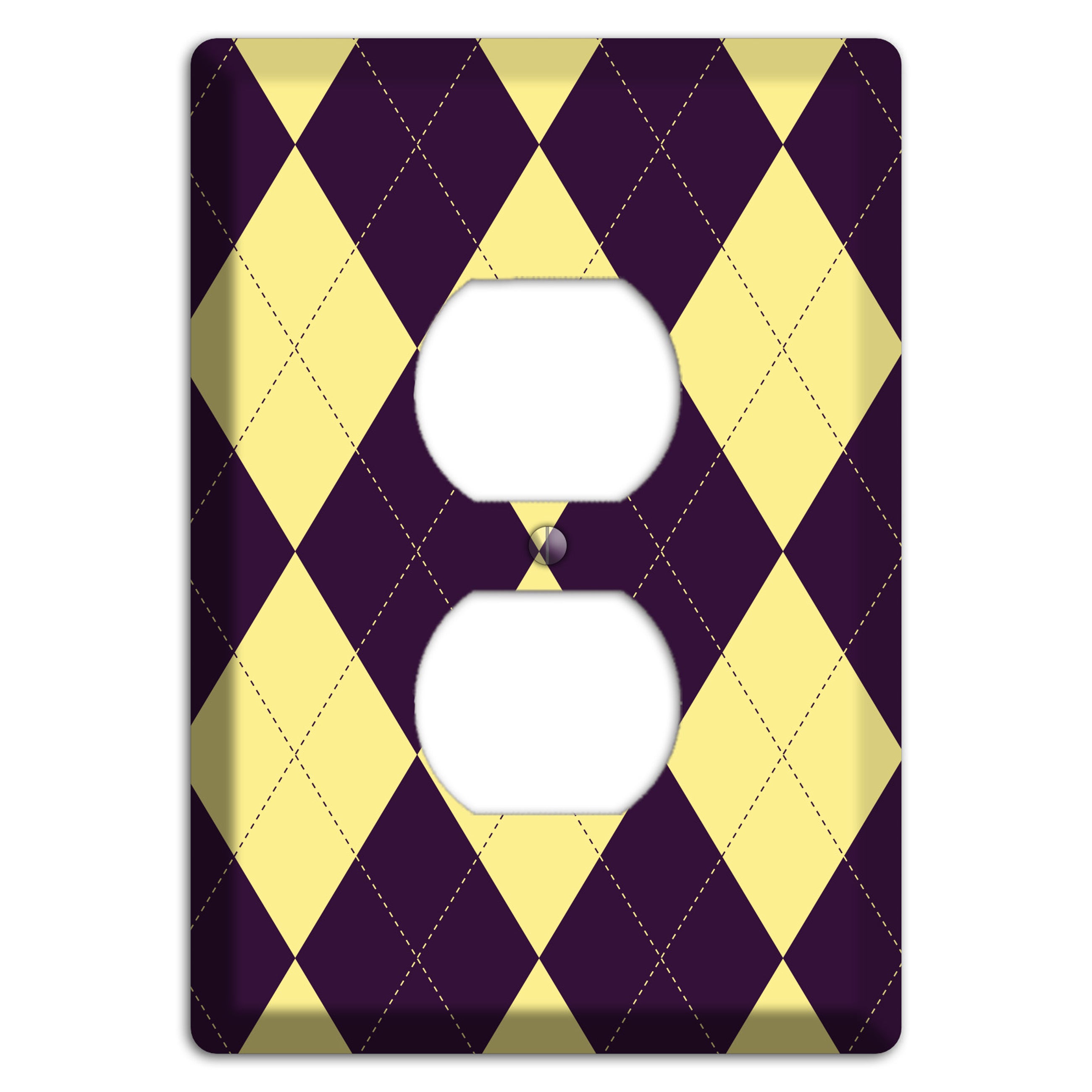 Yellow and Black Argyle Duplex Outlet Wallplate