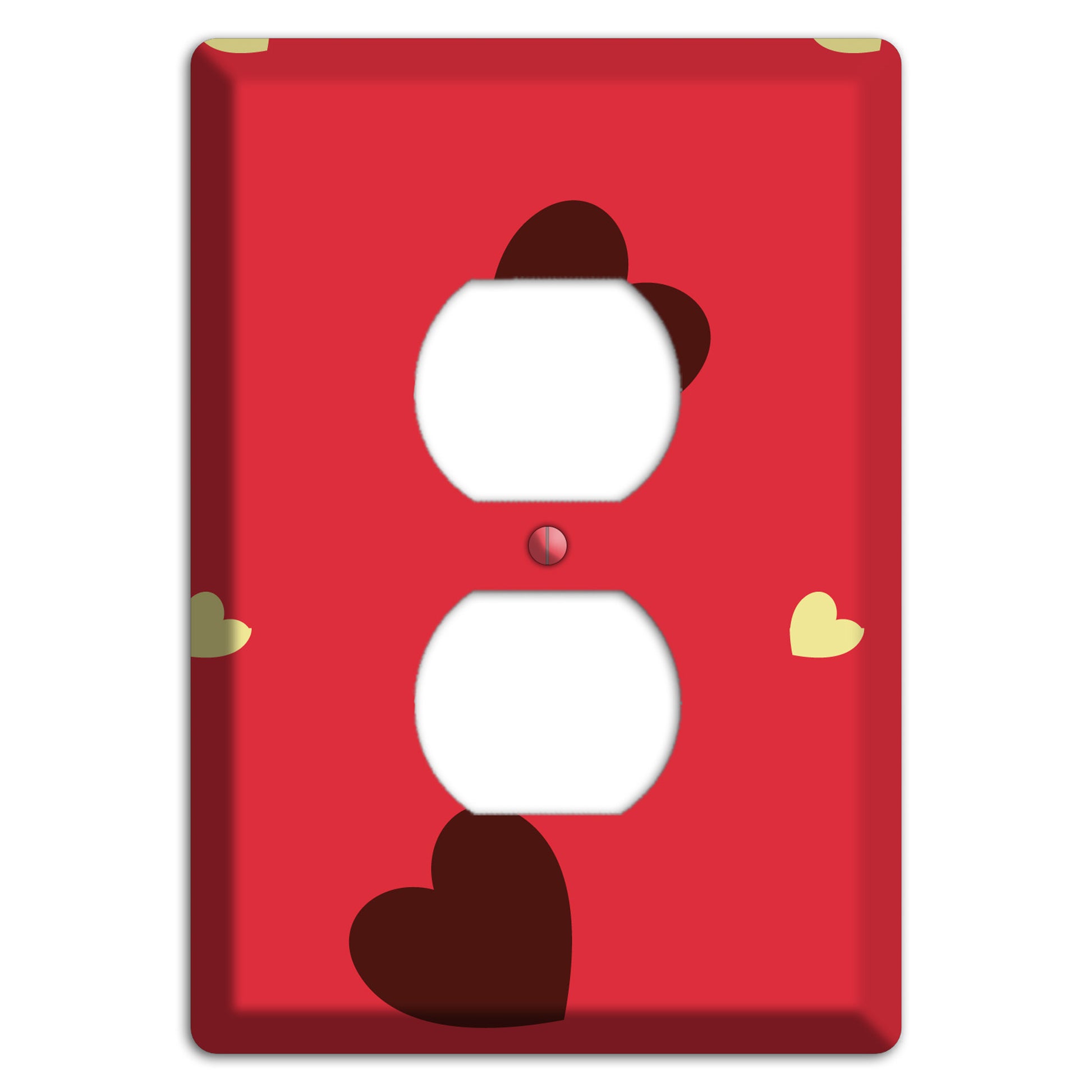 Red with Hearts Duplex Outlet Wallplate