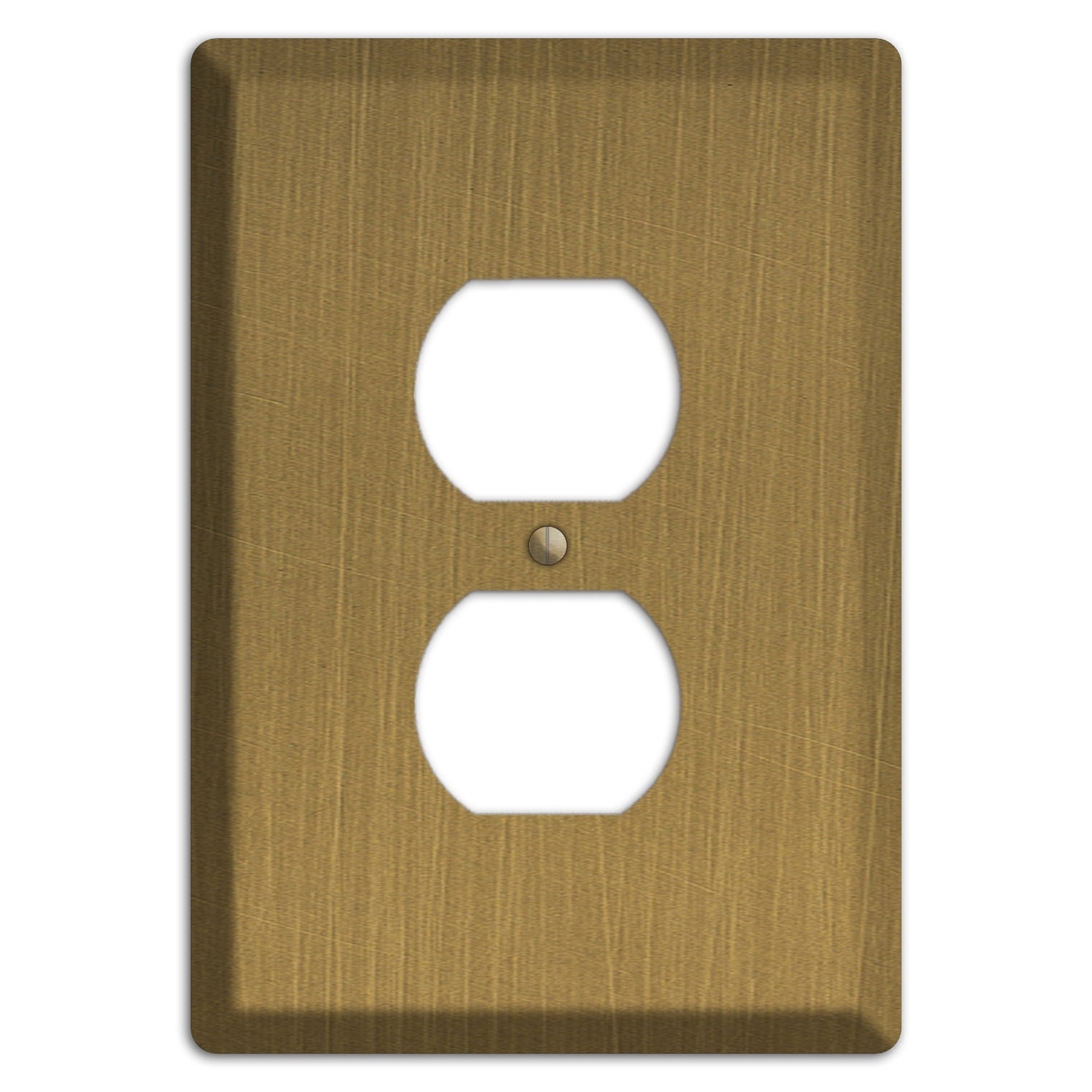 Antique Brushed Solid Brass Duplex Outlet Wallplate