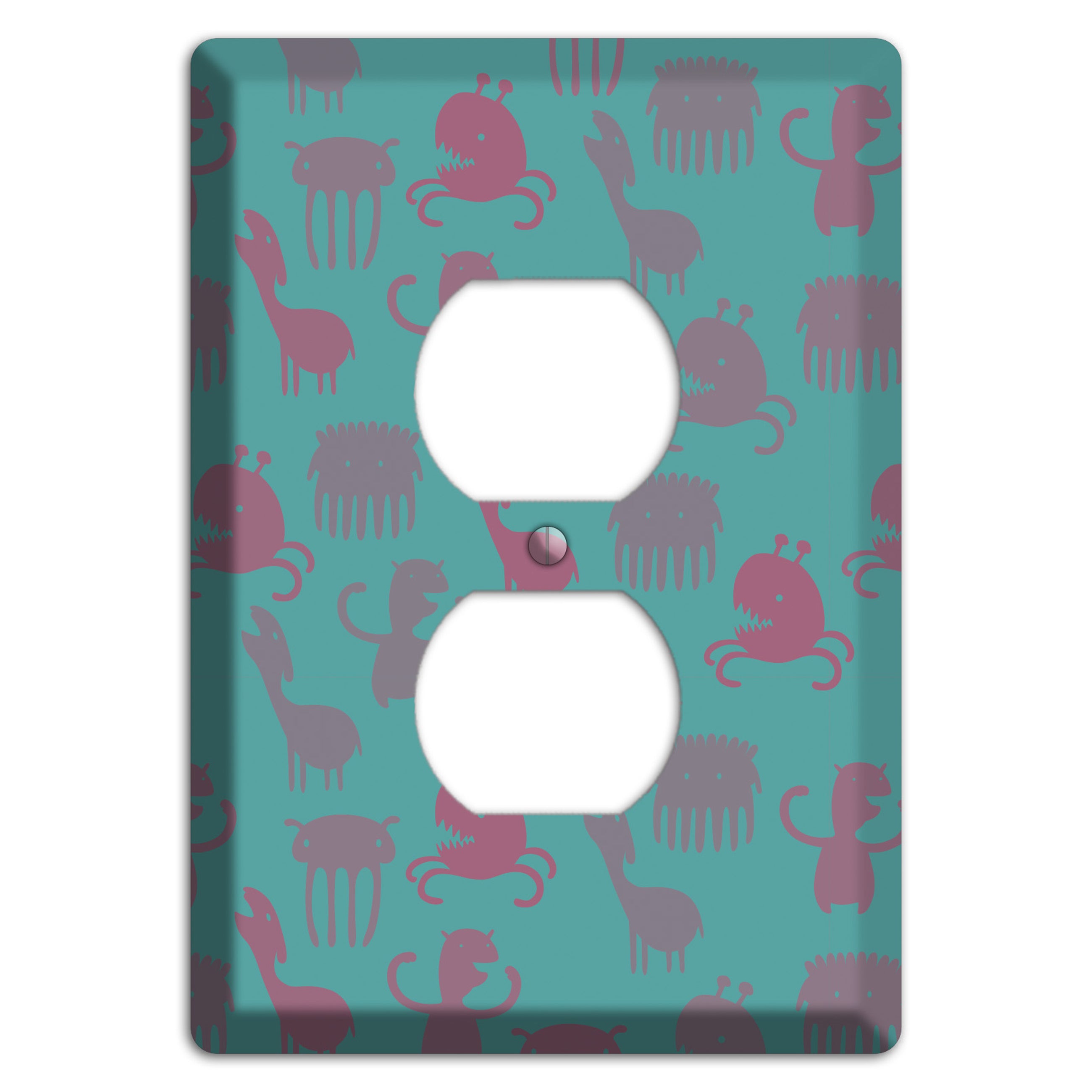 Sily Monsters Green Duplex Outlet Wallplate