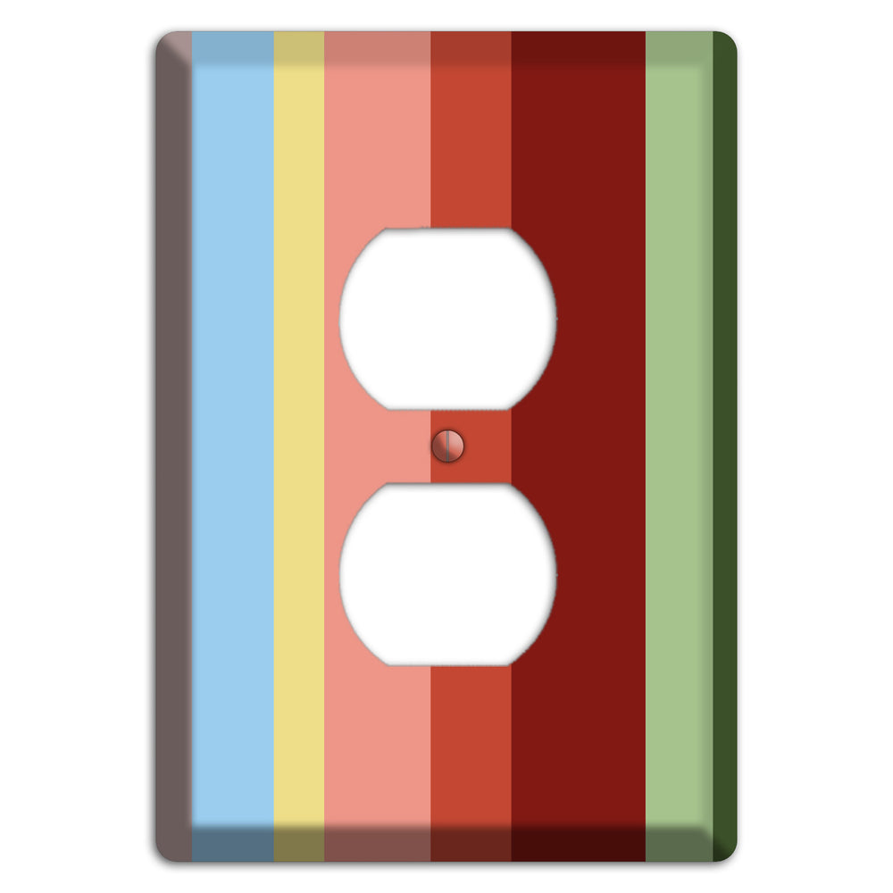 Multi Pastel Vertical Stripe Duplex Outlet Wallplate