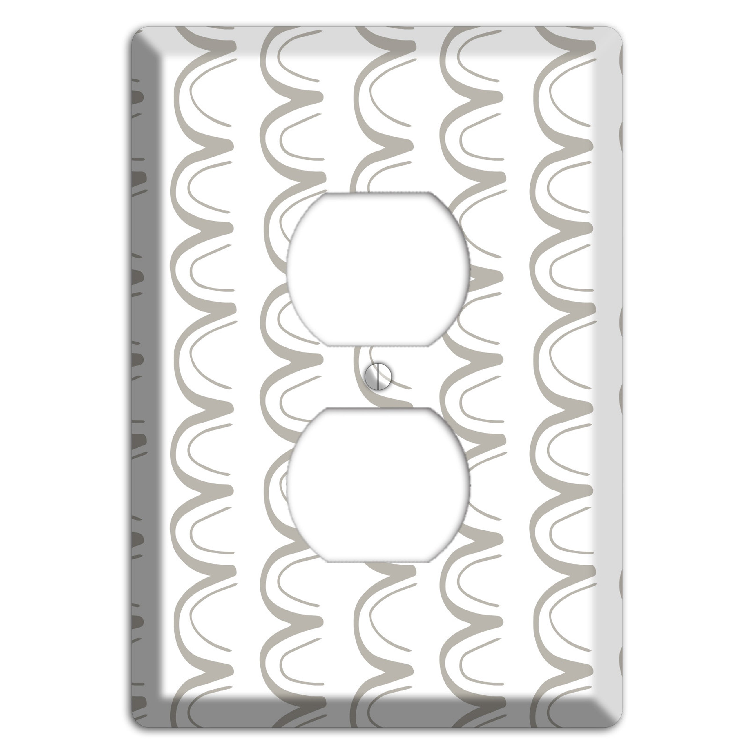 Simple Scandanavian Style T Duplex Outlet Wallplate